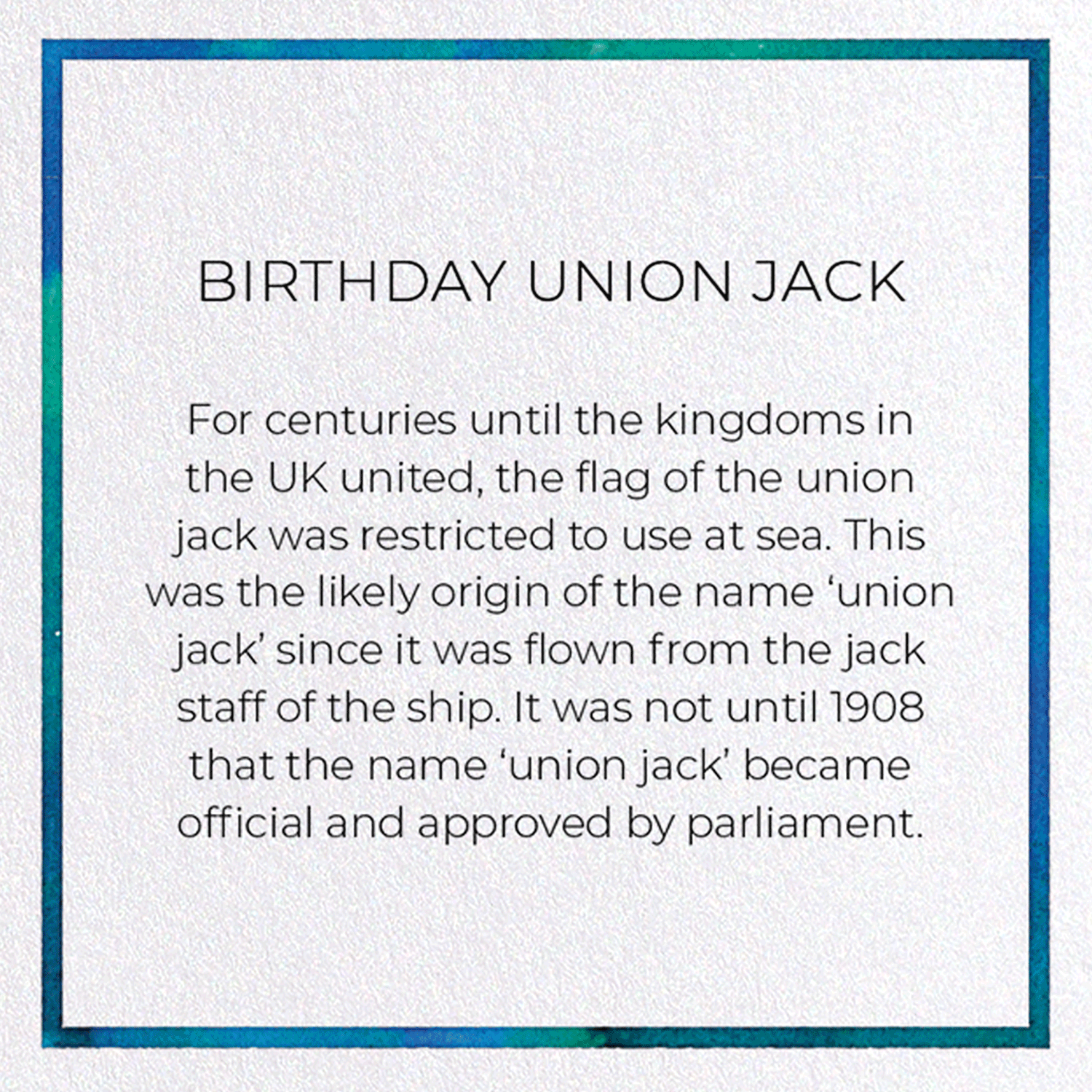 BIRTHDAY UNION JACK