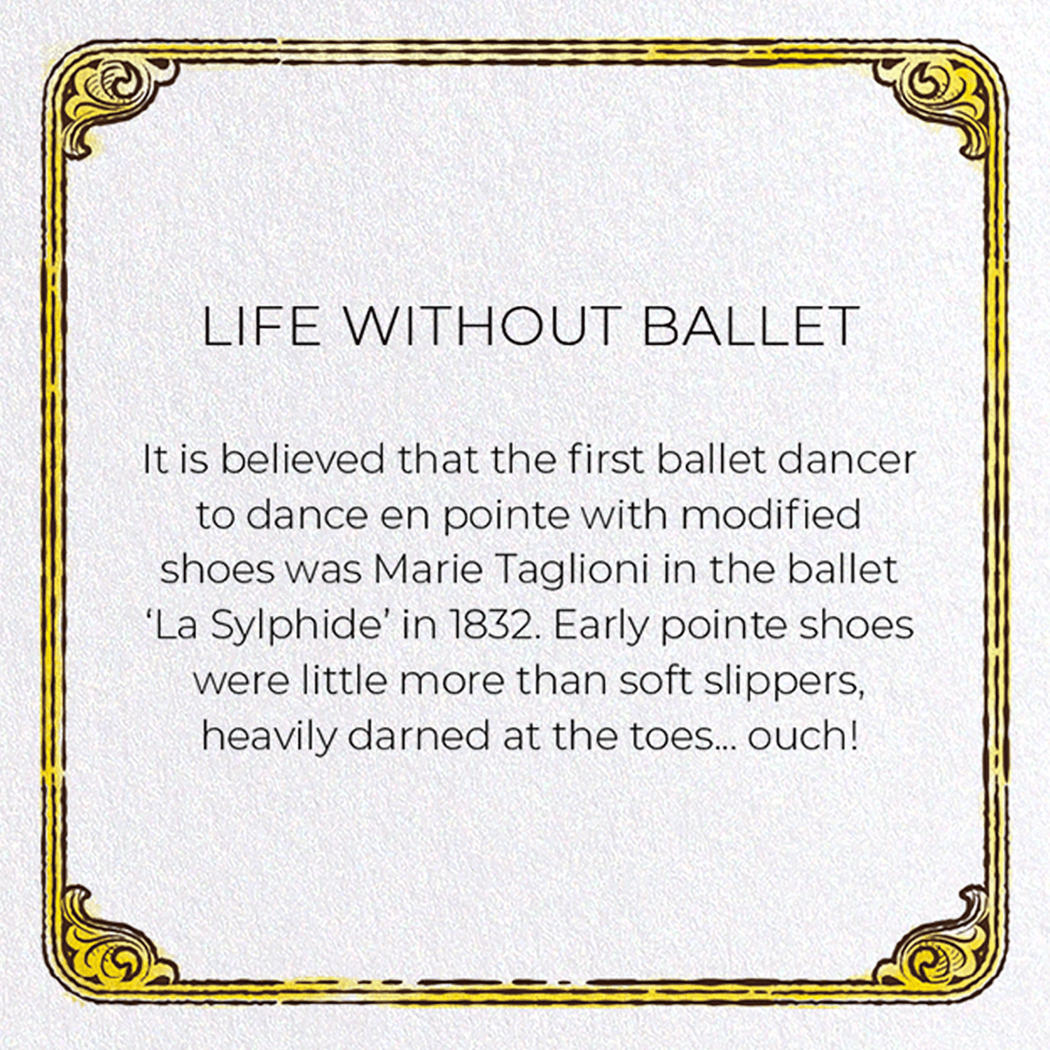 LIFE WITHOUT BALLET
