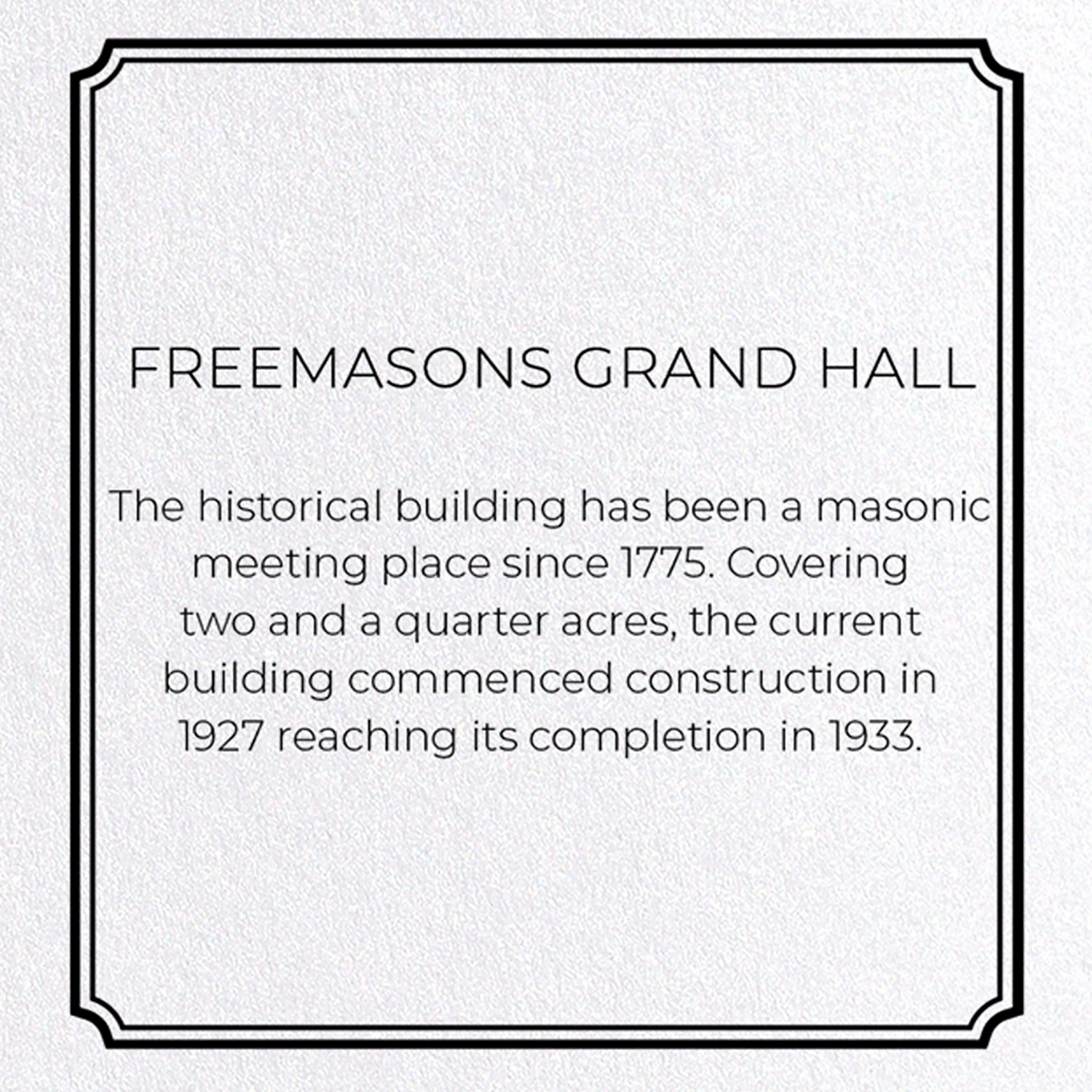 FREEMASONS GRAND HALL