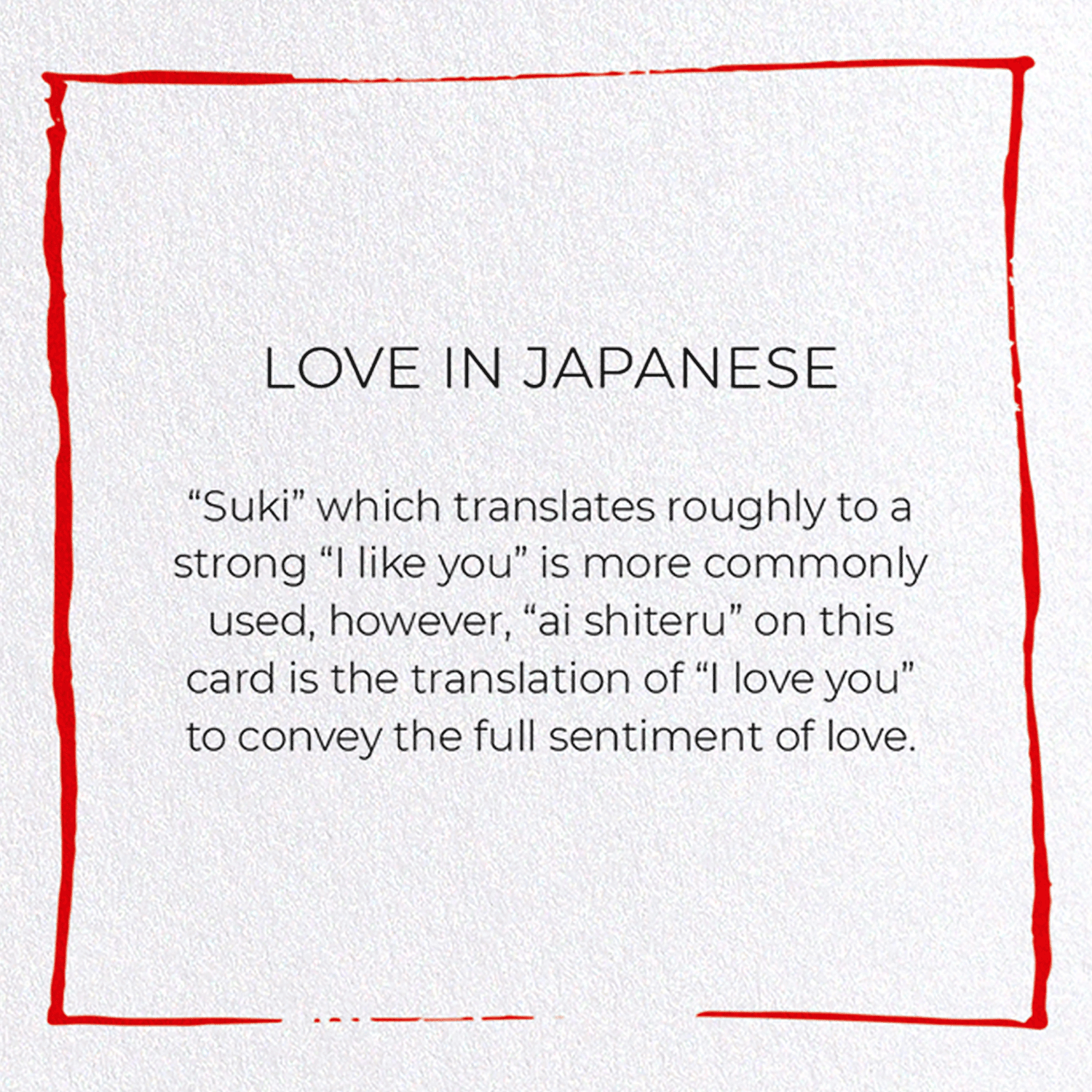 LOVE IN JAPANESE