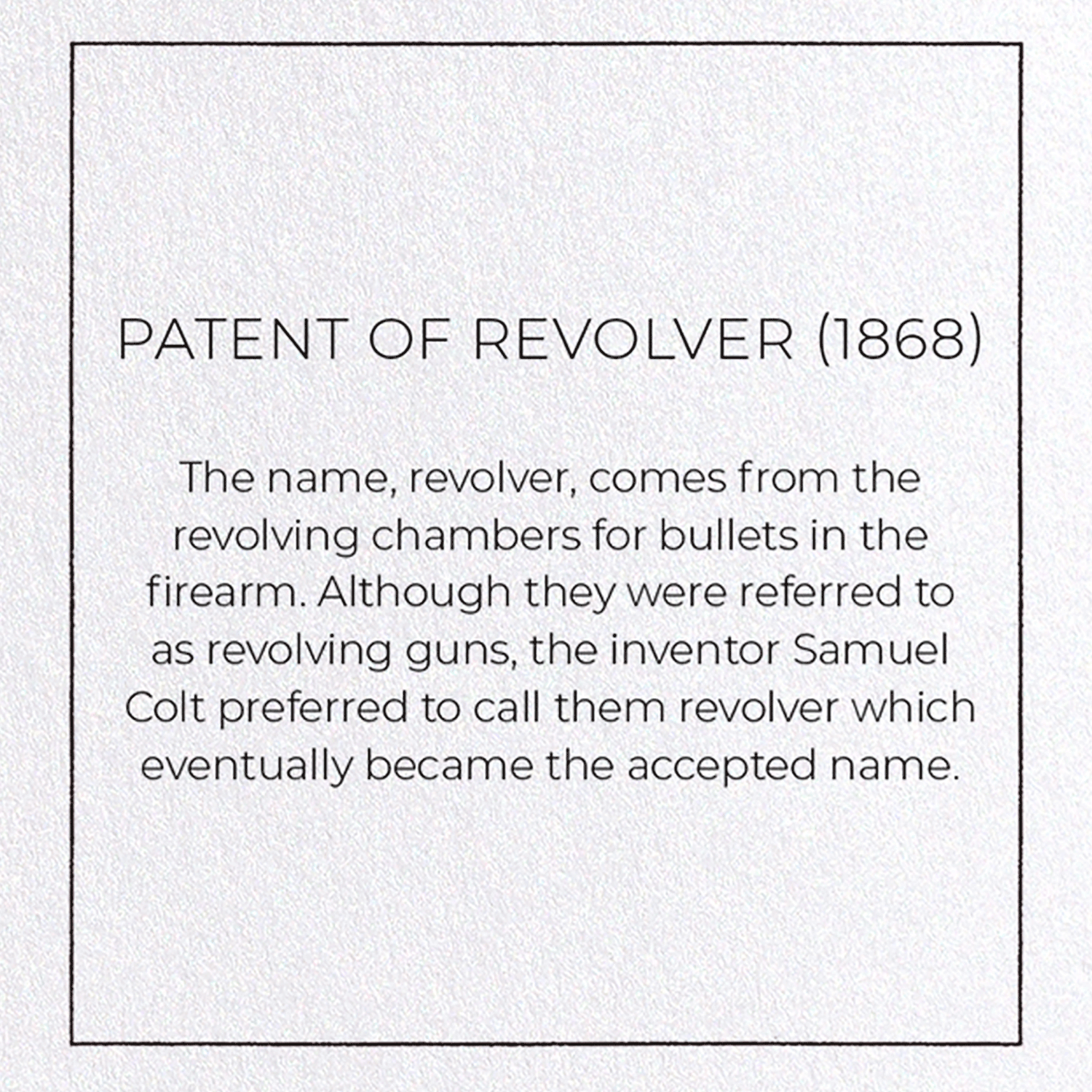PATENT OF REVOLVER (1868)