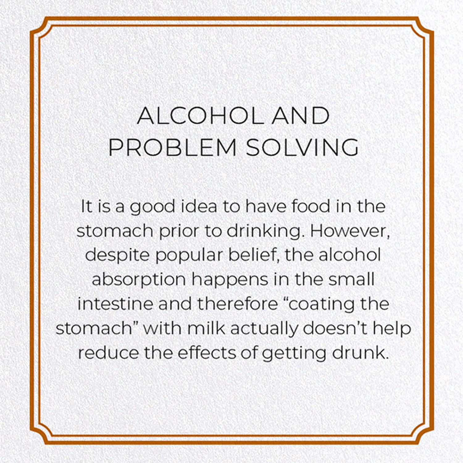 ALCOHOL AND PROBLEM SOLVING