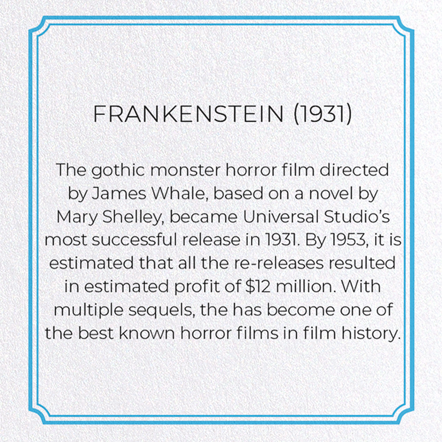 FRANKENSTEIN (1931)