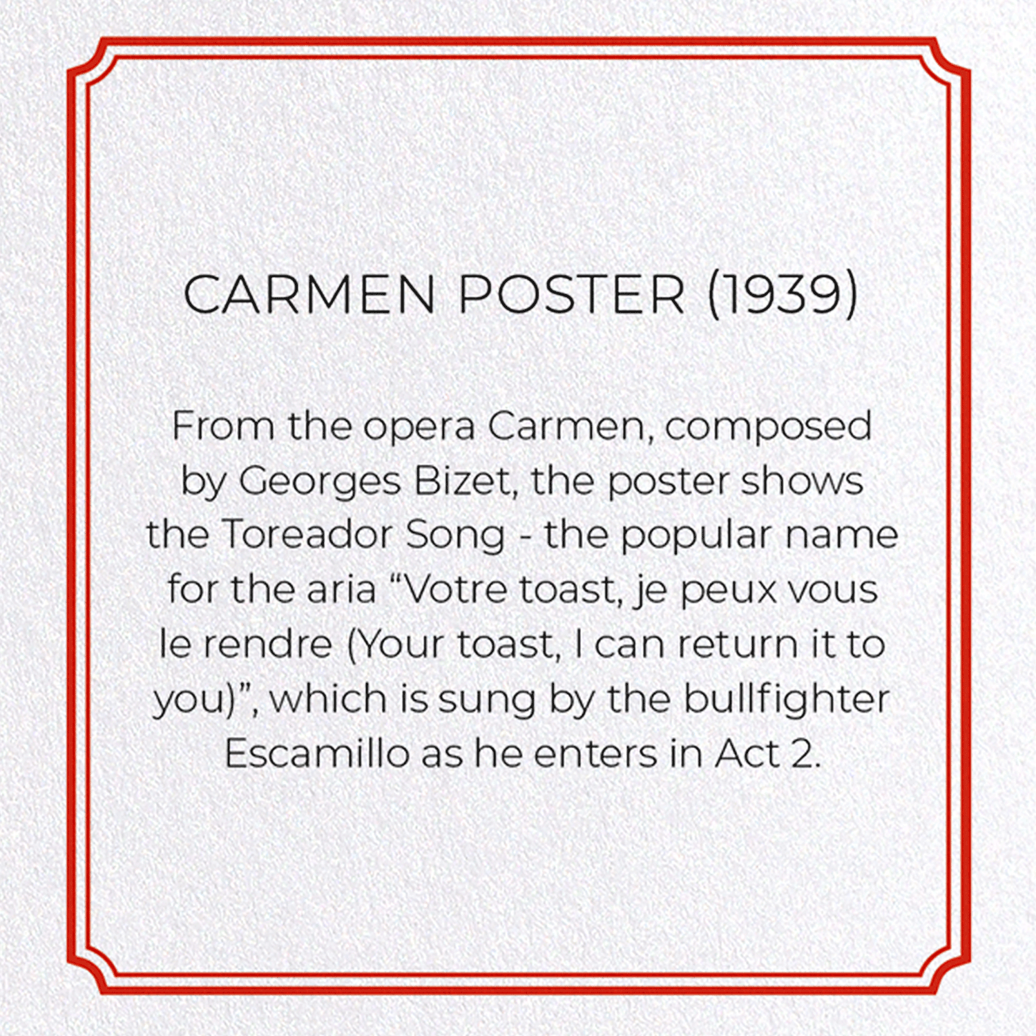 CARMEN POSTER (1939)