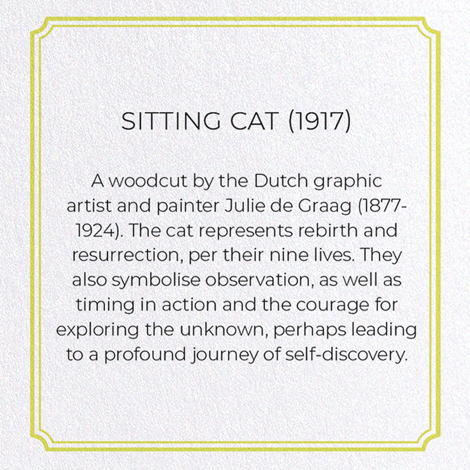 SITTING CAT (1917)