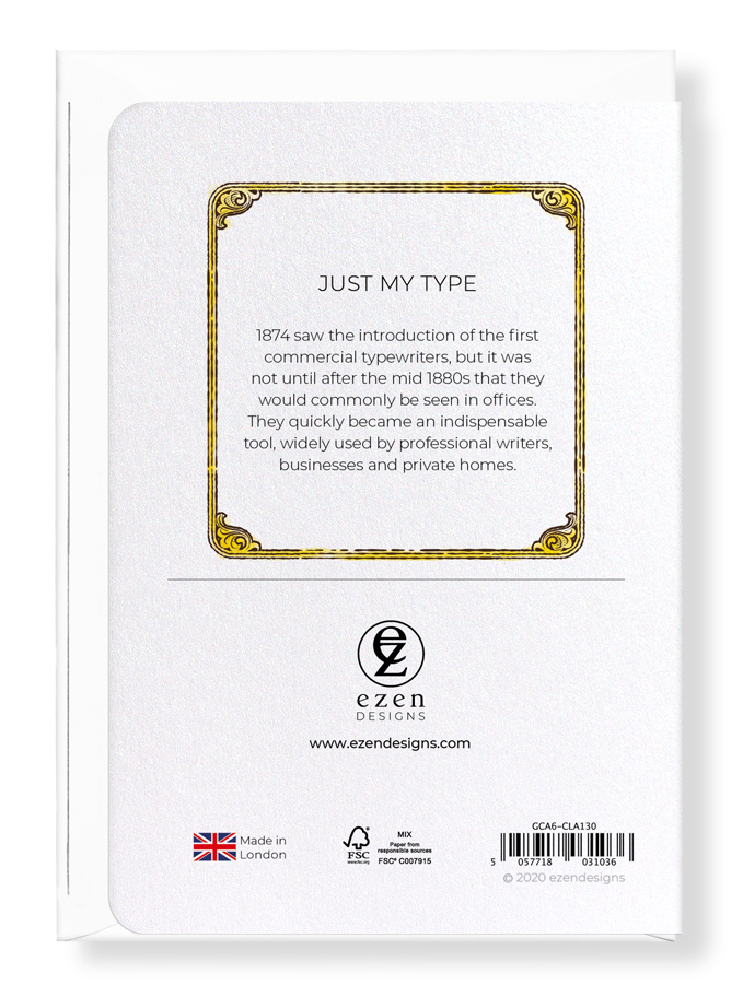 Ezen Designs - Just my type - Greeting Card - Back