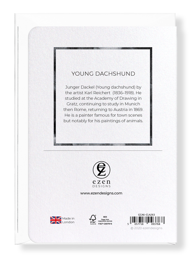 Ezen Designs - Young dachshund - Greeting Card - Back