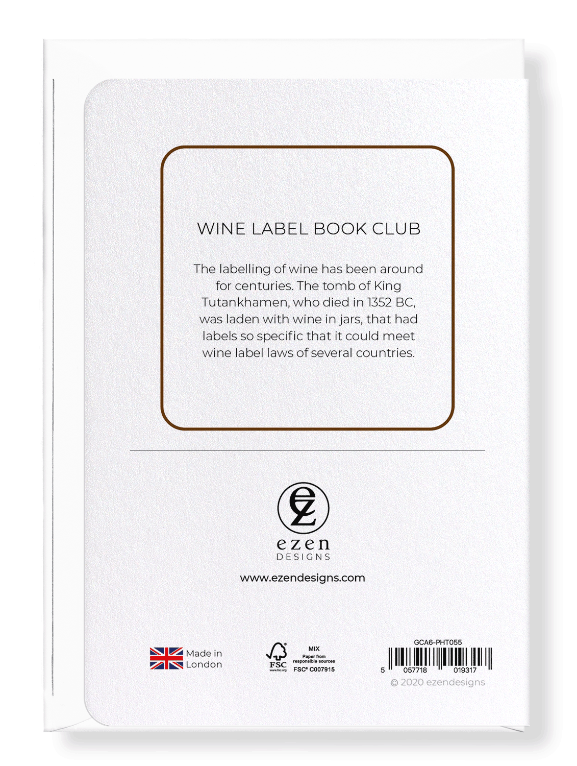 Ezen Designs - Wine label book club - Greeting Card - Back