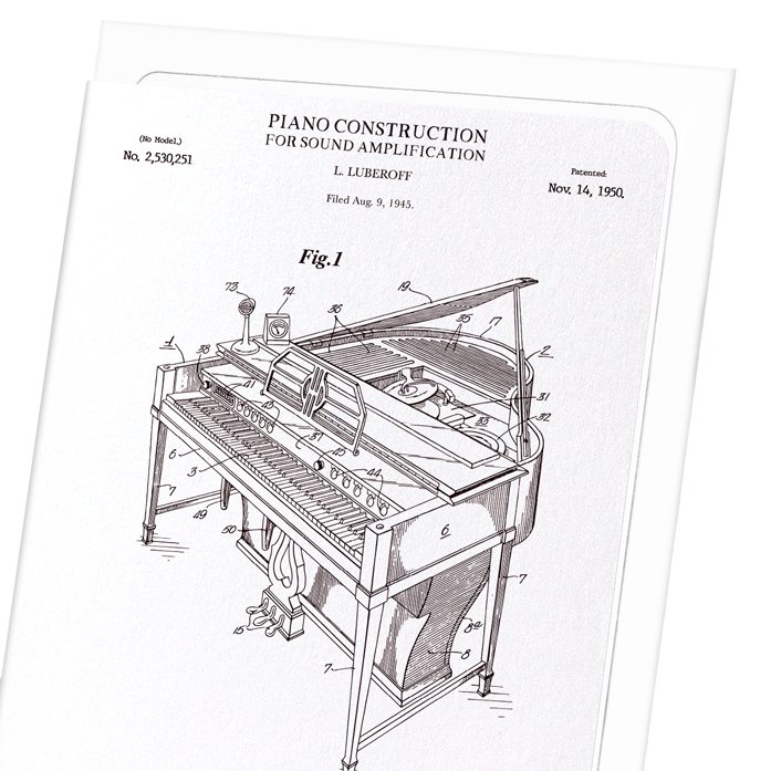 PATENT OF PIANO CONSTRUCTION (1950)