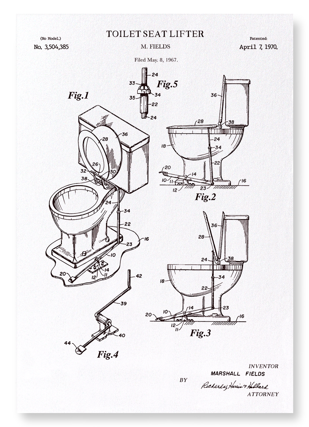 PATENT OF TOILET SEAT LIFTER (1970)