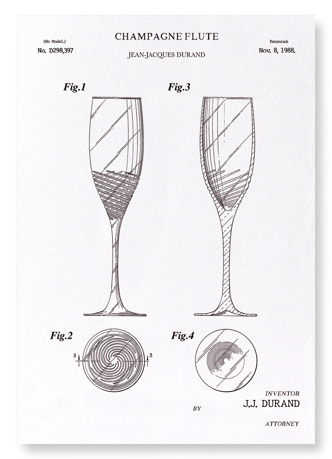 PATENT OF CHAMPAGNE FLUTE (1988)