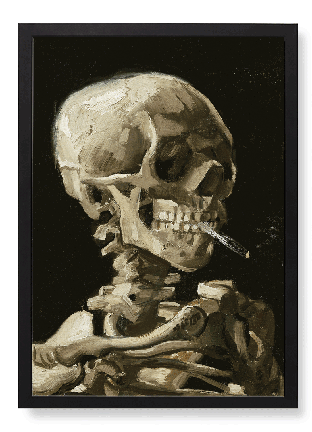 A SKELETON WITH A CIGARETTE BY VAN GOGH