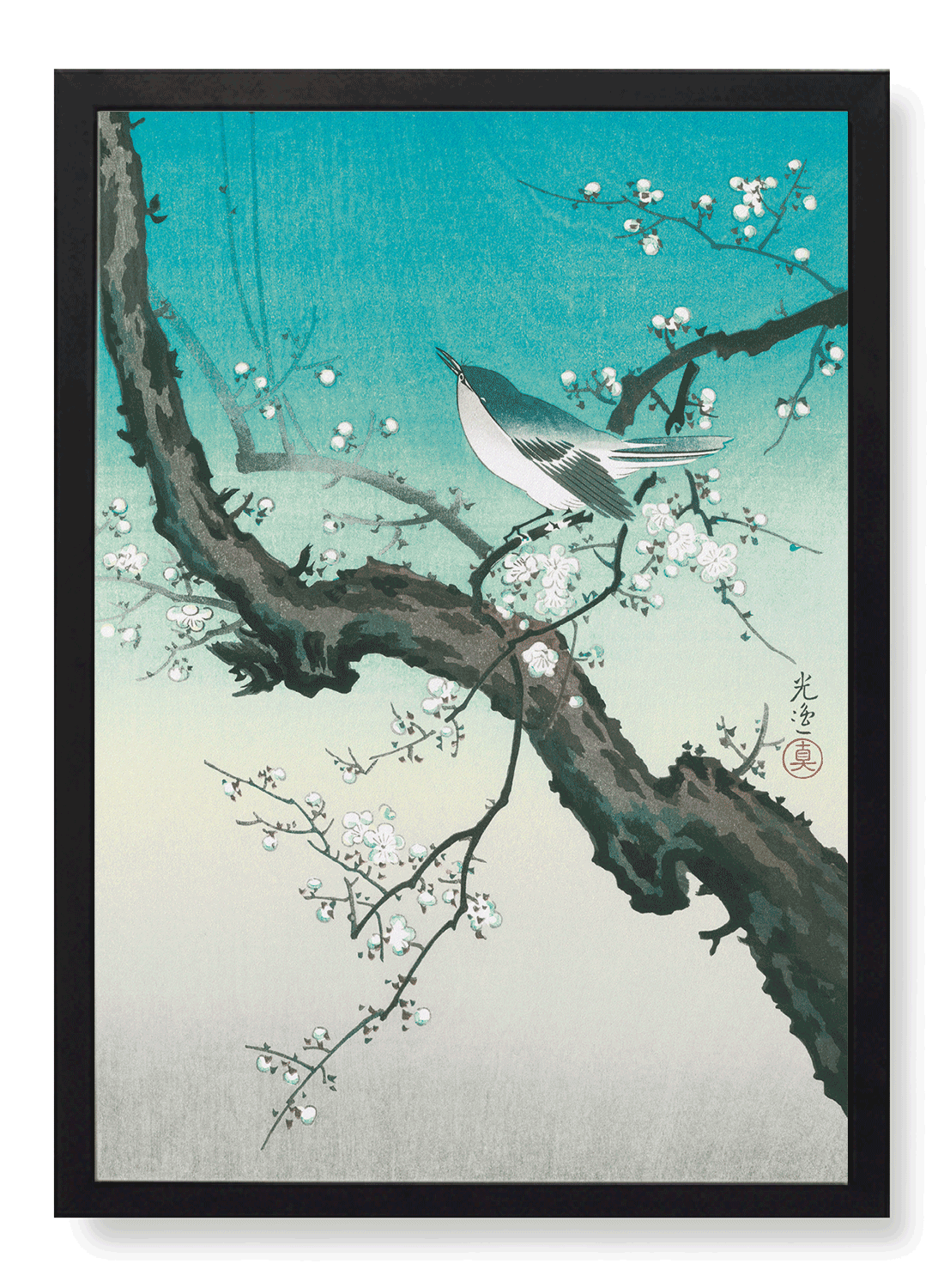 BUSH WARBLER AND PLUM BLOSSOMS
