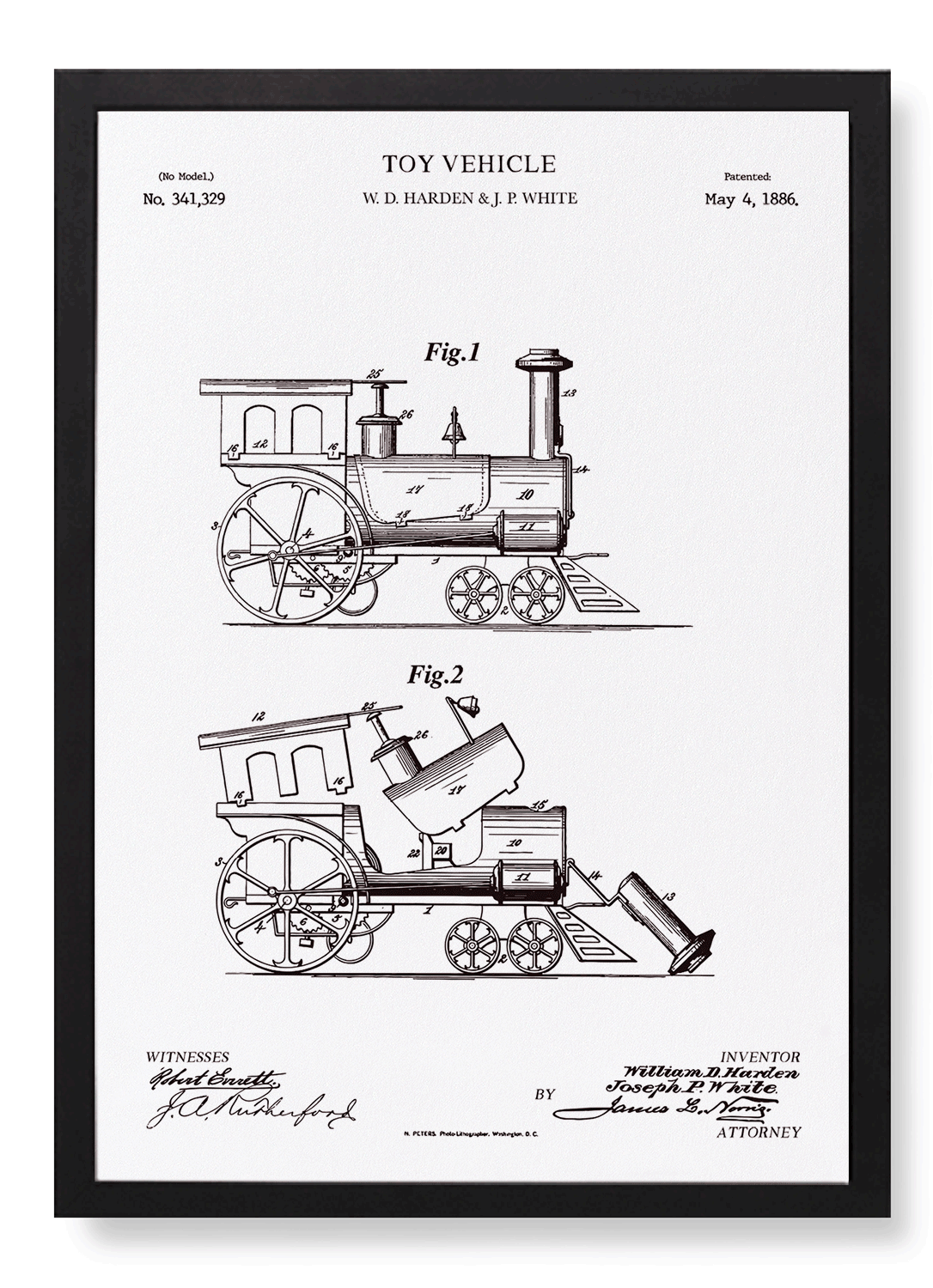 PATENT OF TOY TRAIN (1886)