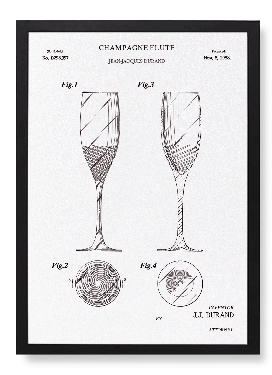 PATENT OF CHAMPAGNE FLUTE (1988)