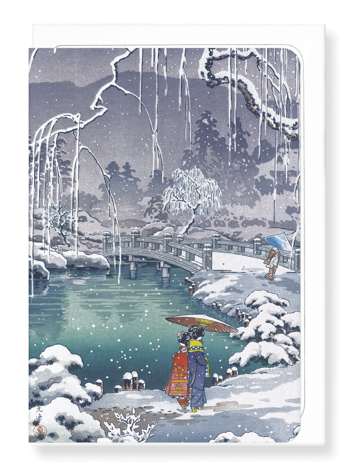 Japanese Winter Theme Greeting Cards