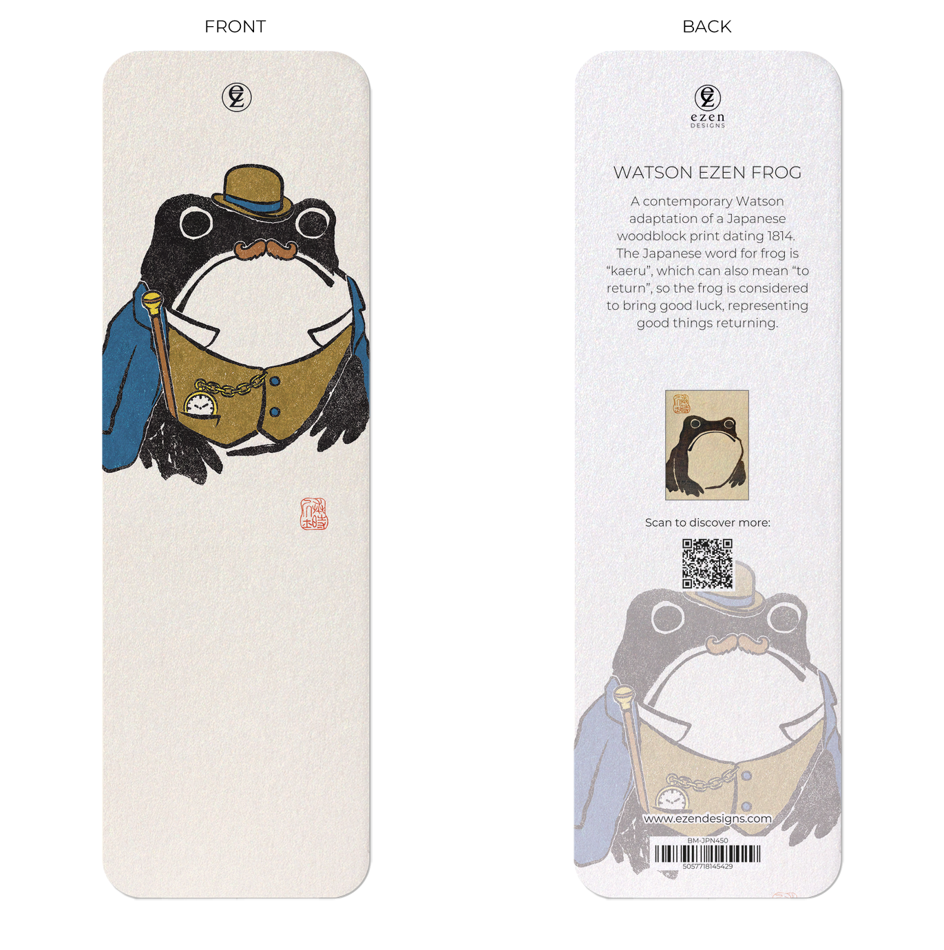 7 Bookmarks - Japanese Ezen Frog Designs