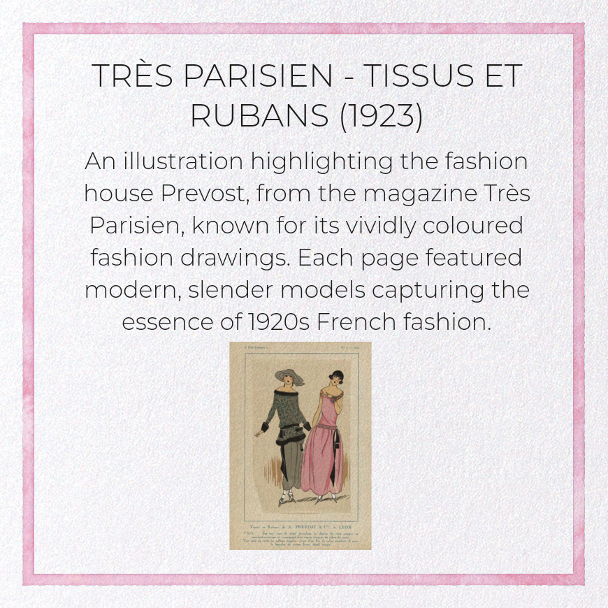 TRÈS PARISIEN - TISSUS ET RUBANS (1923)
