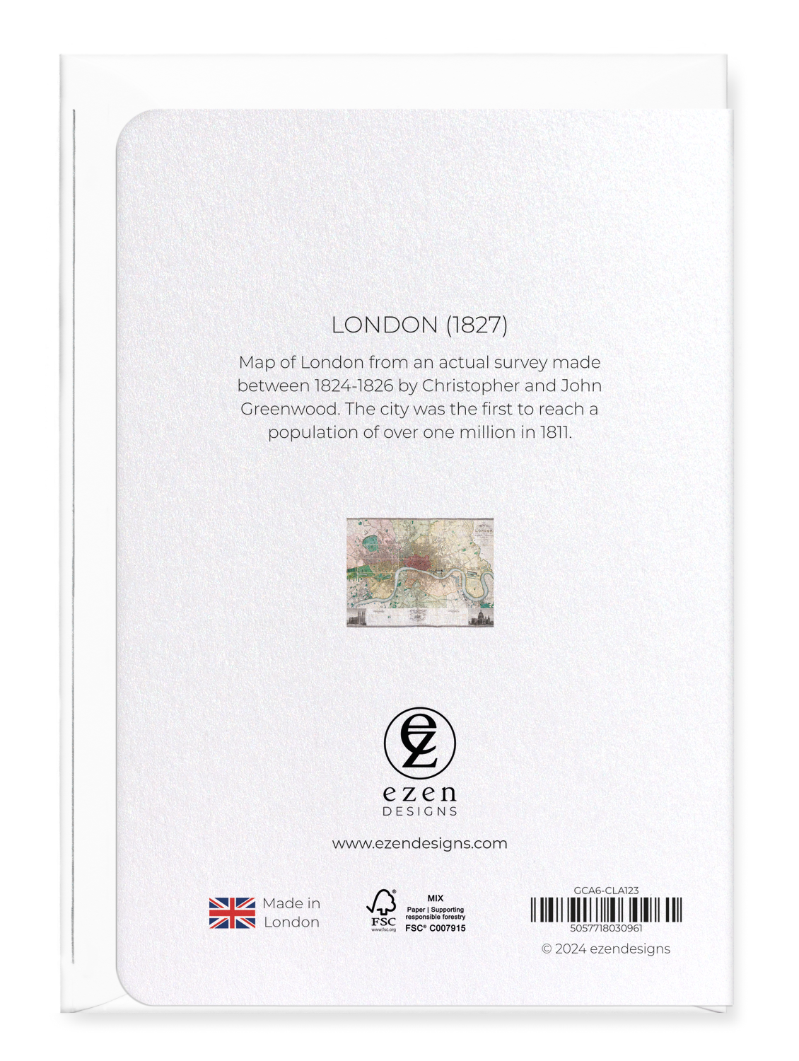 Ezen Designs - London (1827) - Greeting Card - Back