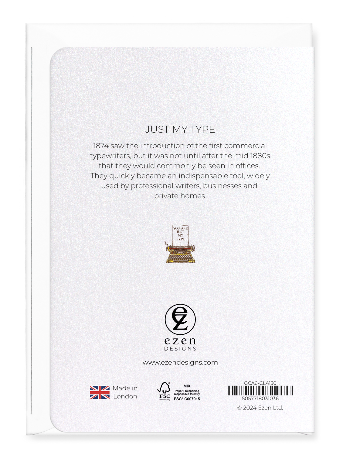 Ezen Designs - Just my type - Greeting Card - Back