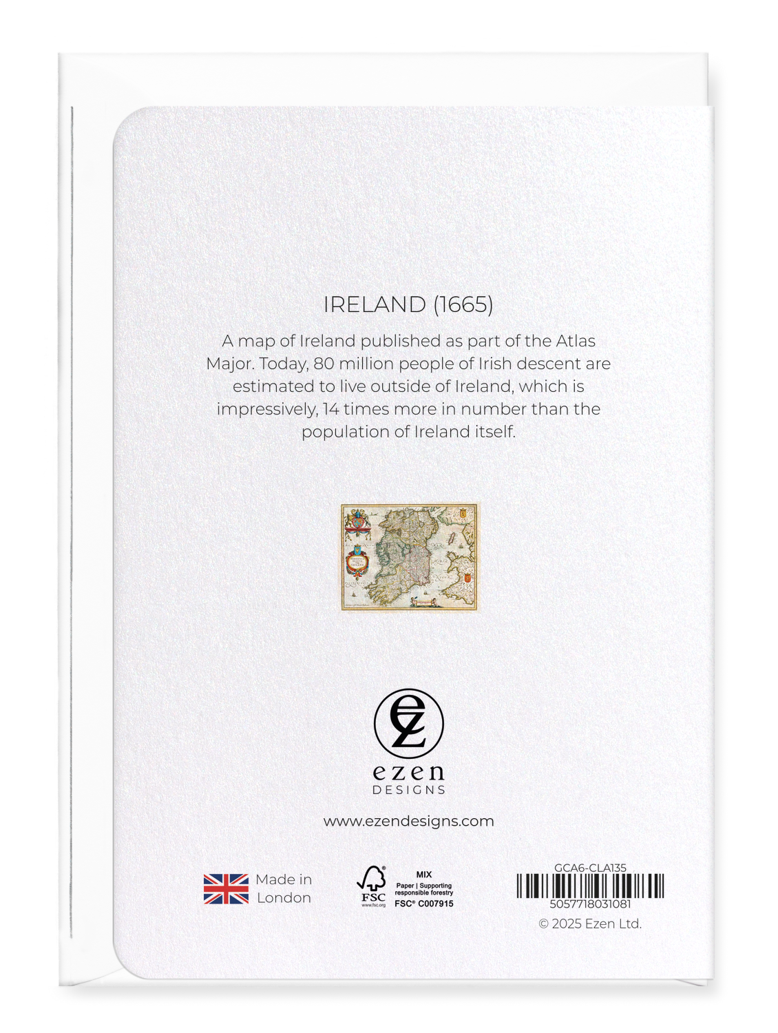 Ezen Designs - Ireland (1665) - Greeting Card - Back