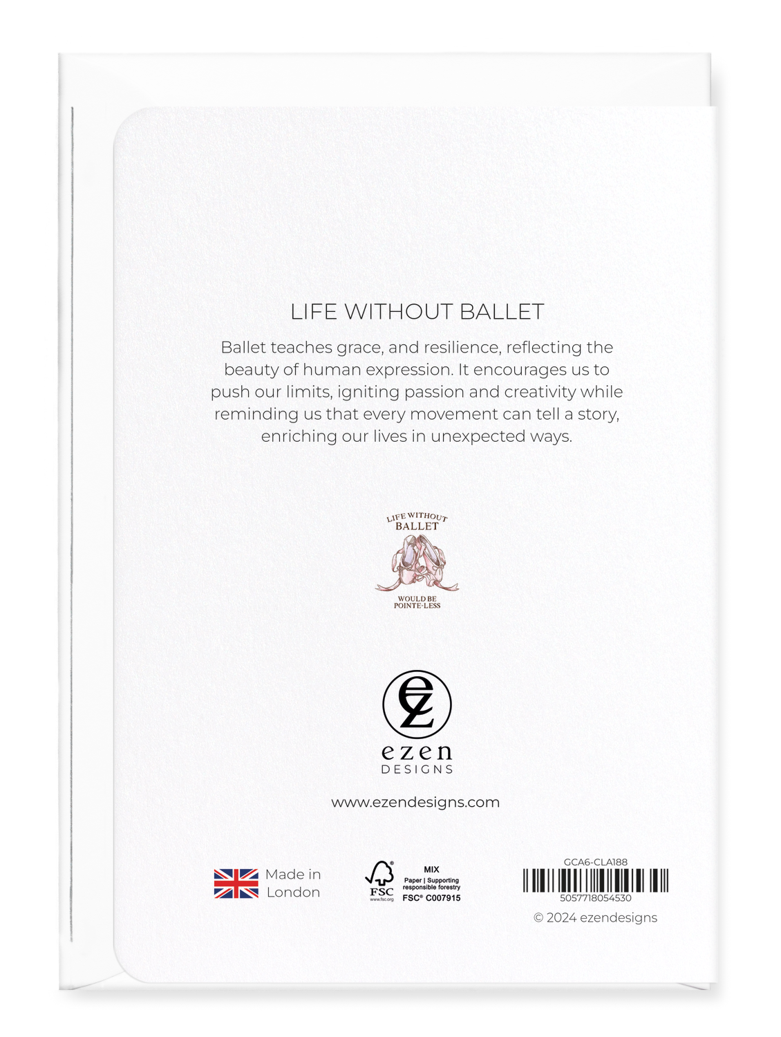 Ezen Designs - Life without ballet - Greeting Card - Back