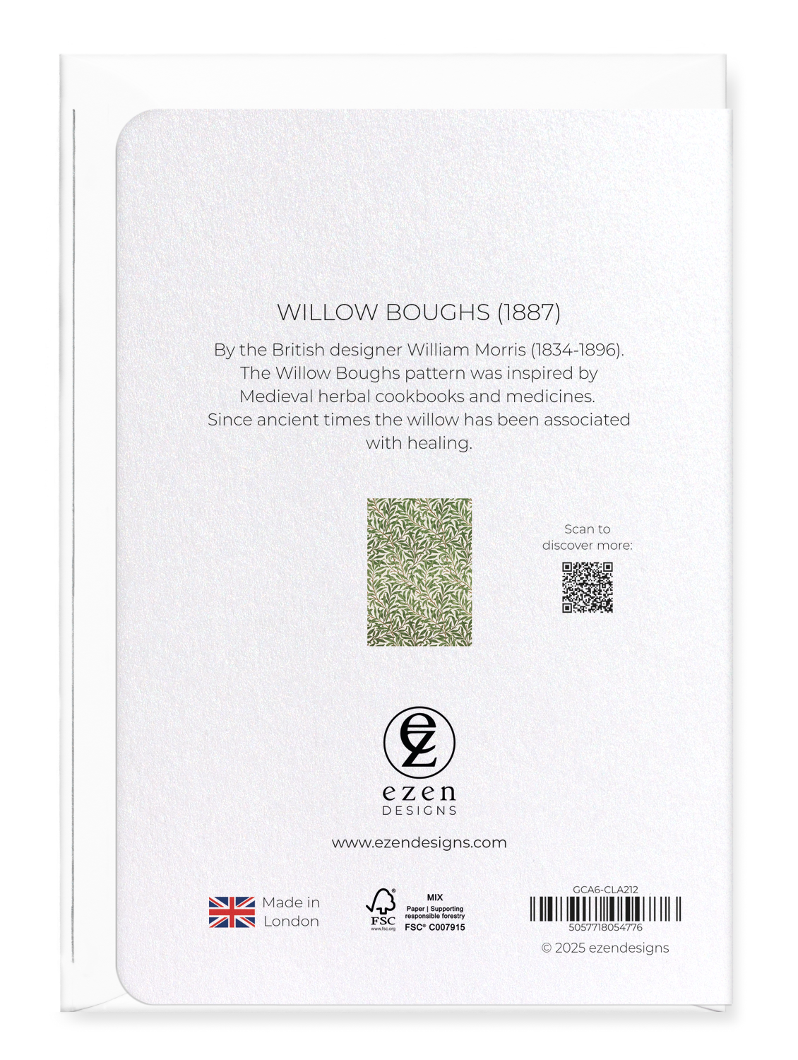 Ezen Designs - Willow boughs (1887) - Greeting Card - Back