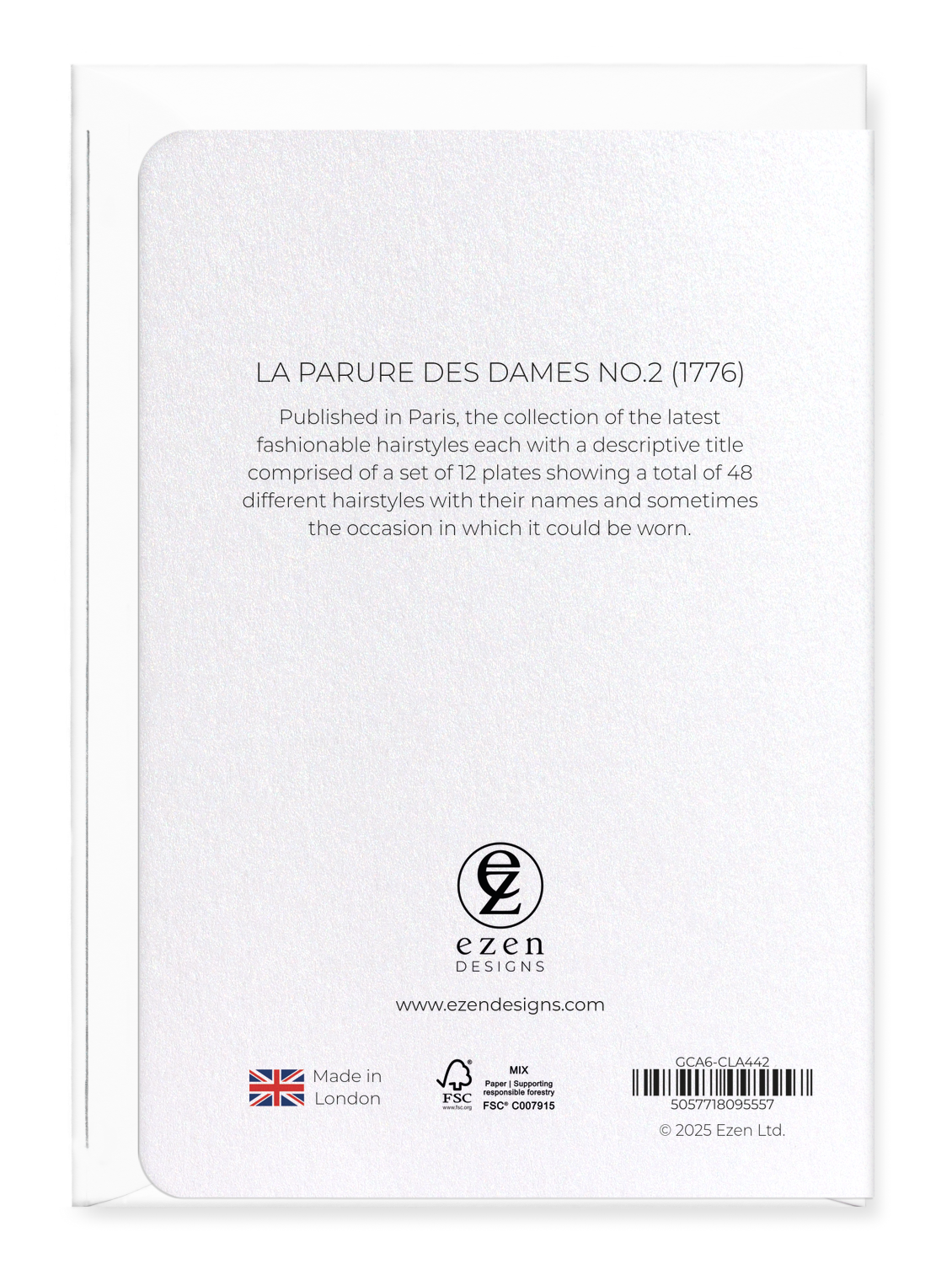 Ezen Designs - LA PARURE DES DAMES NO.2 (1776) - Greeting Card - Back