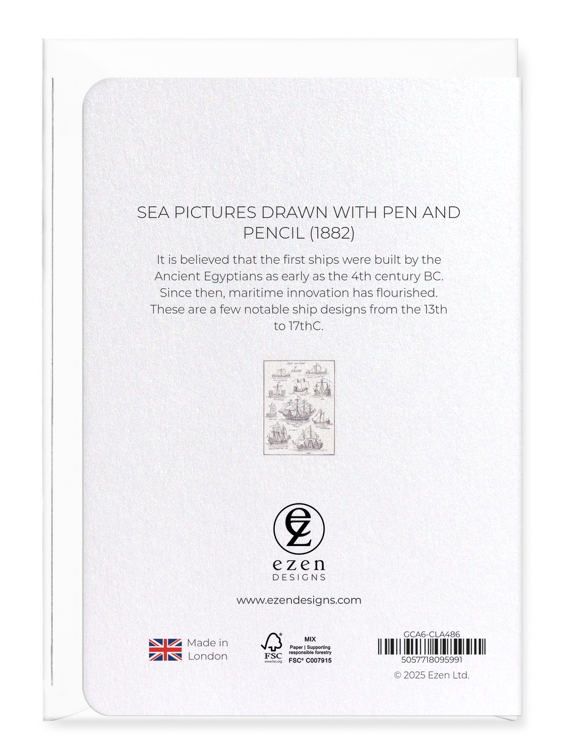 Ezen Designs - Sea Pictures Drawn with Pen and Pencil (1882) - Greeting Card - Back