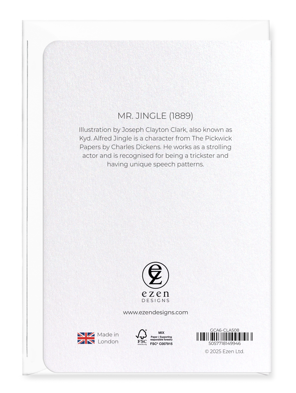 Ezen Designs - Mr. Jingle (1889) - Greeting Card - Back