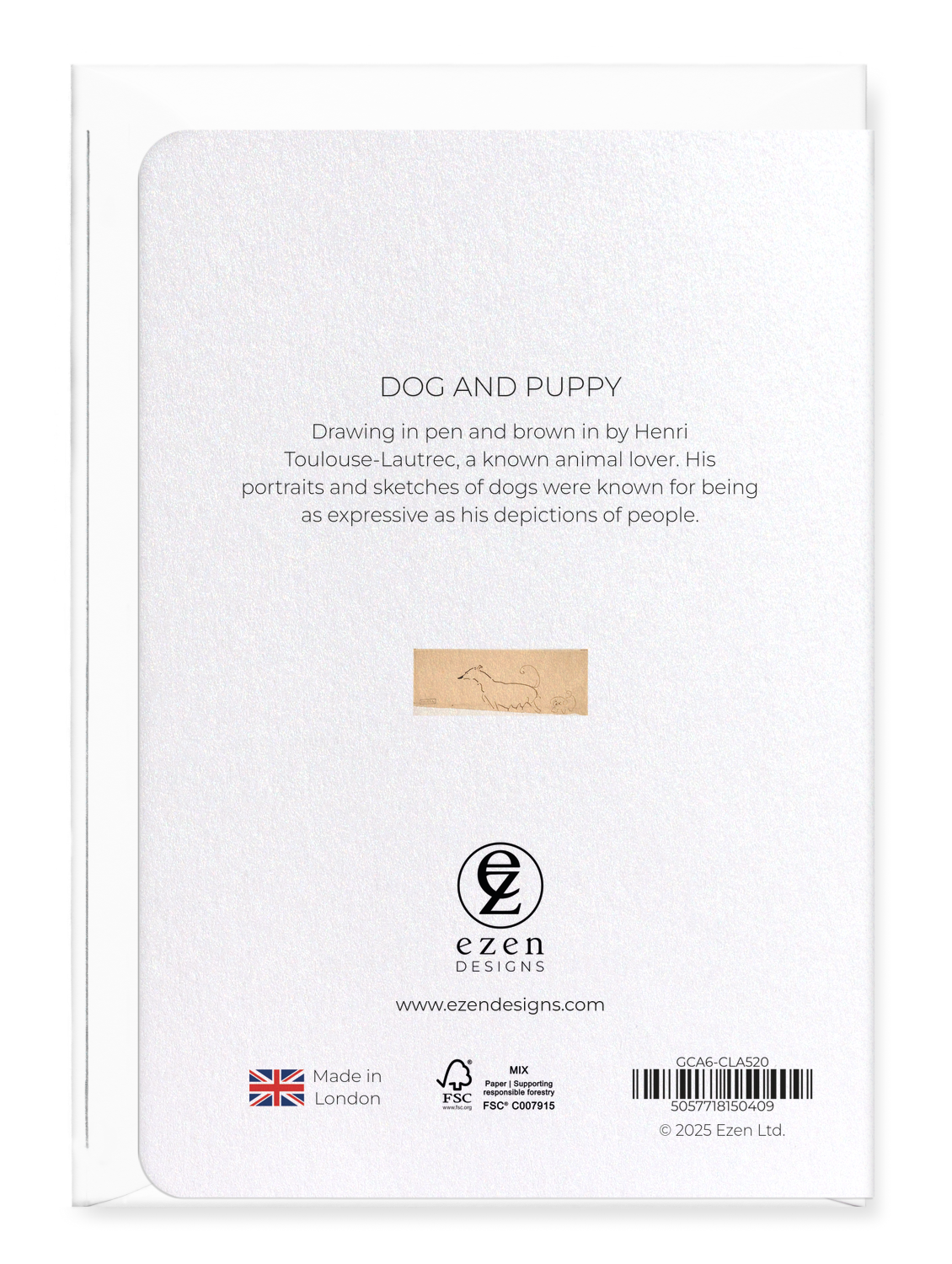 Ezen Designs - Dog and Puppy - Greeting Card - Back
