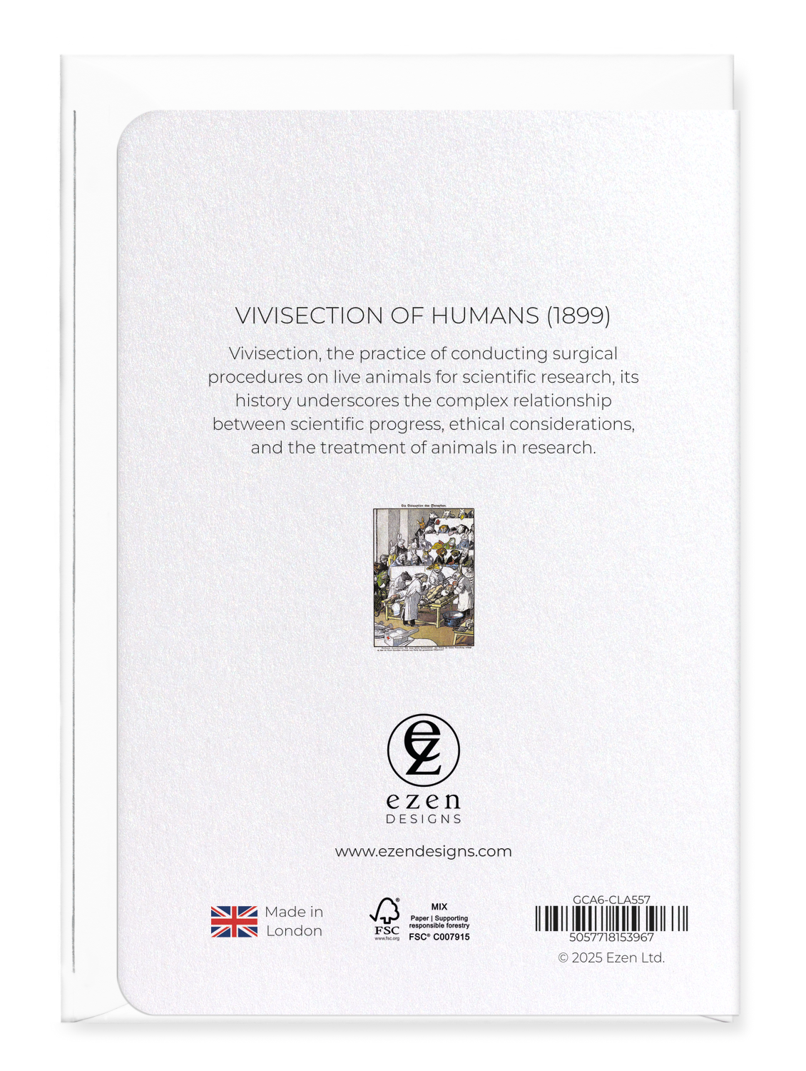 Ezen Designs - Vivisection of Humans (1899) - Greeting Card - Back
