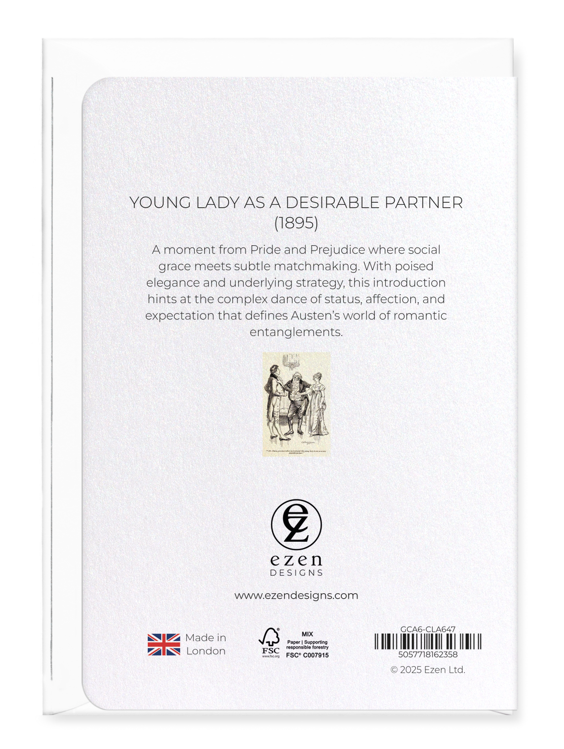 Ezen Designs - Young Lady as a Desirable Partner (1895) - Greeting Card - Back