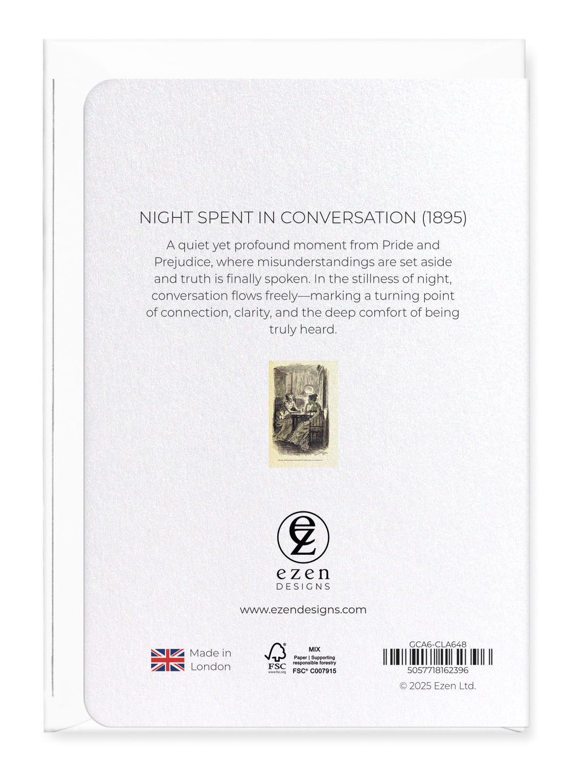 Ezen Designs - Night Spent in Conversation (1895) - Greeting Card - Back
