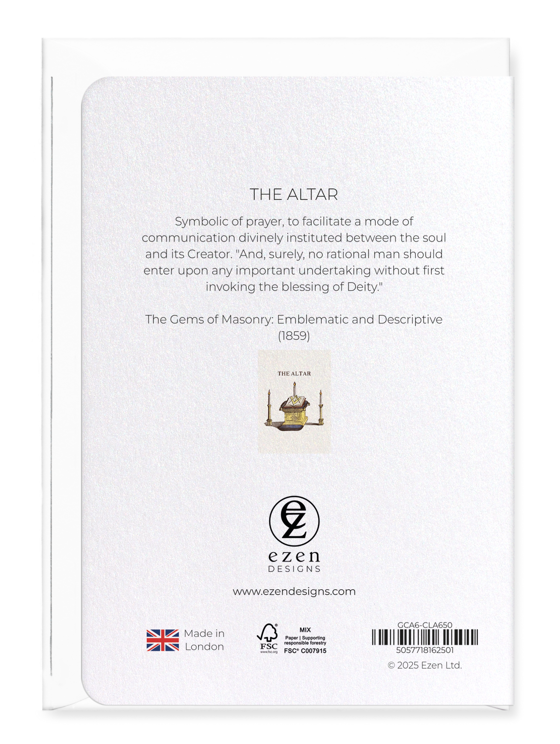Ezen Designs - The altar - Greeting Card - Back