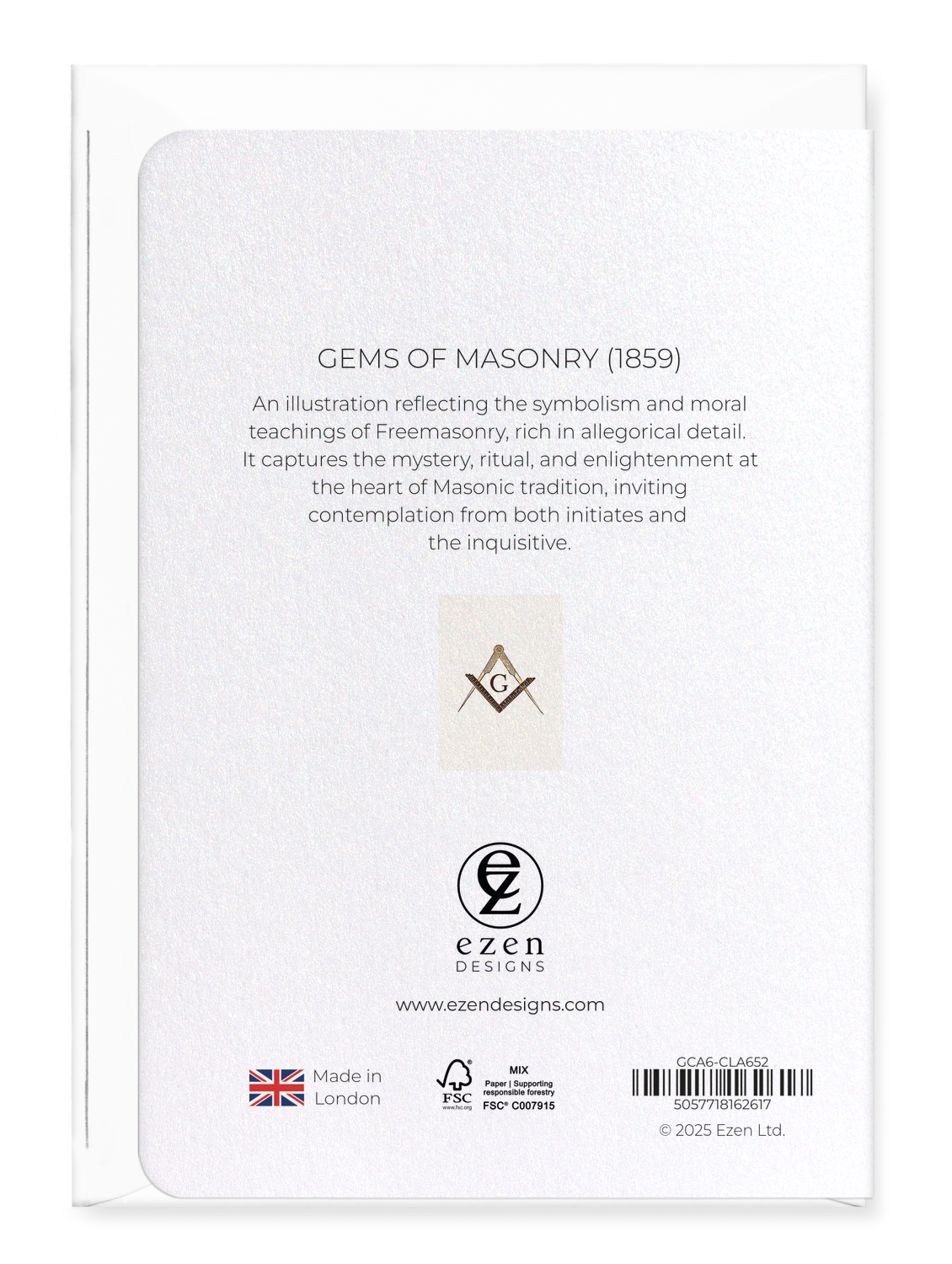 Ezen Designs - Gems of masonry (1859) - Greeting Card - Back