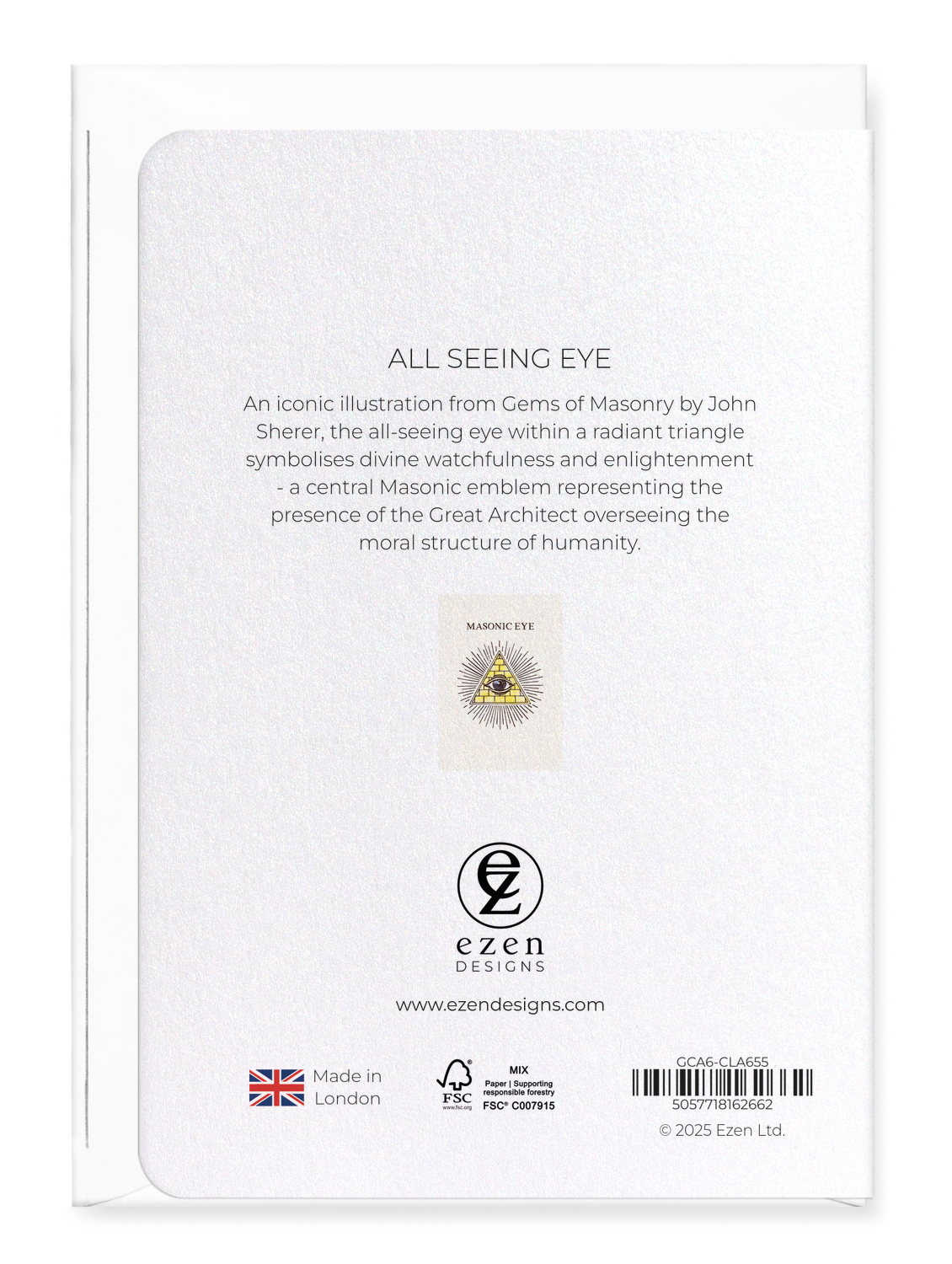 Ezen Designs - All seeing eye - Greeting Card - Back