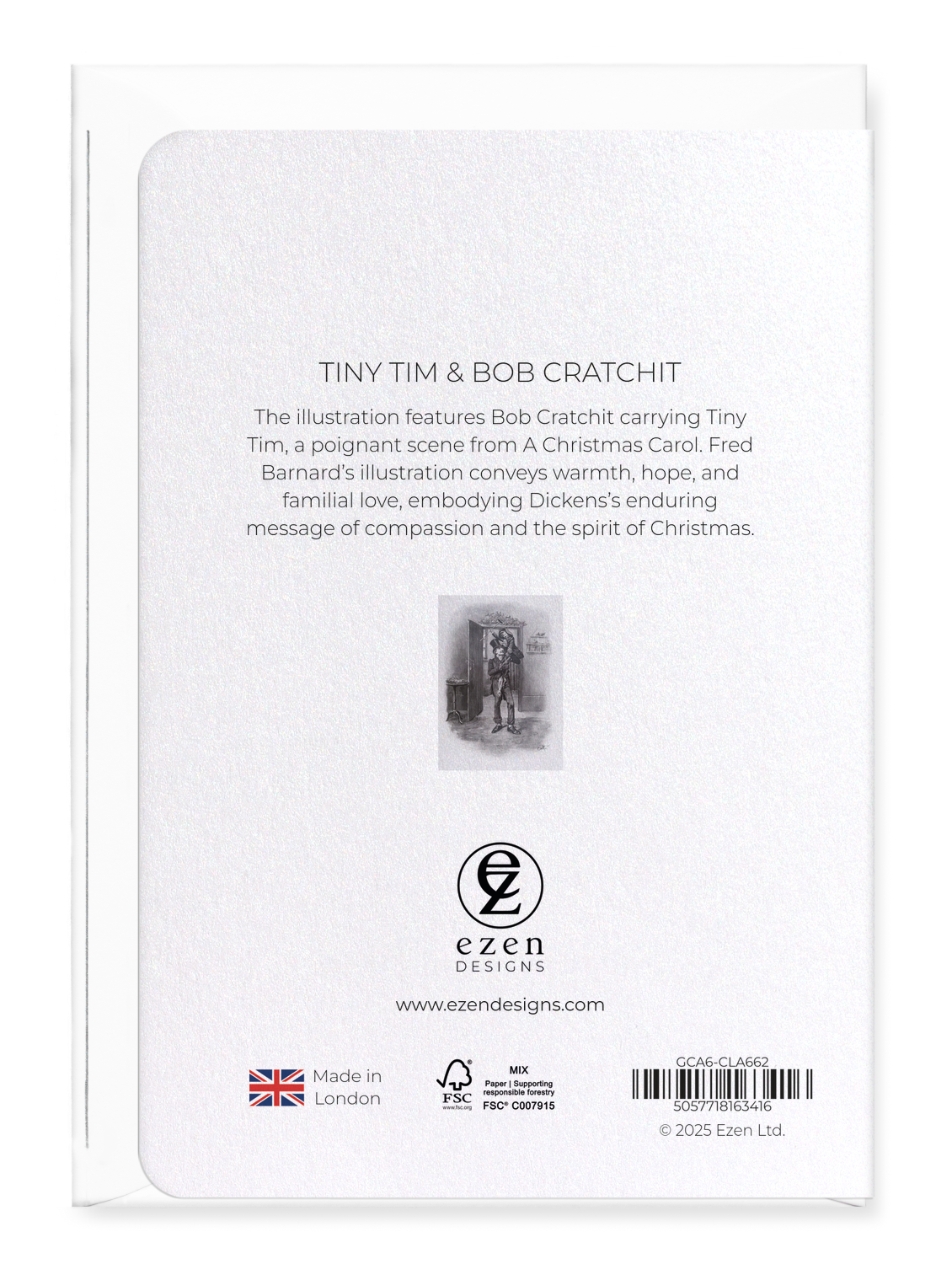 Ezen Designs - Tiny Tim & Bob Cratchit - Greeting Card - Back