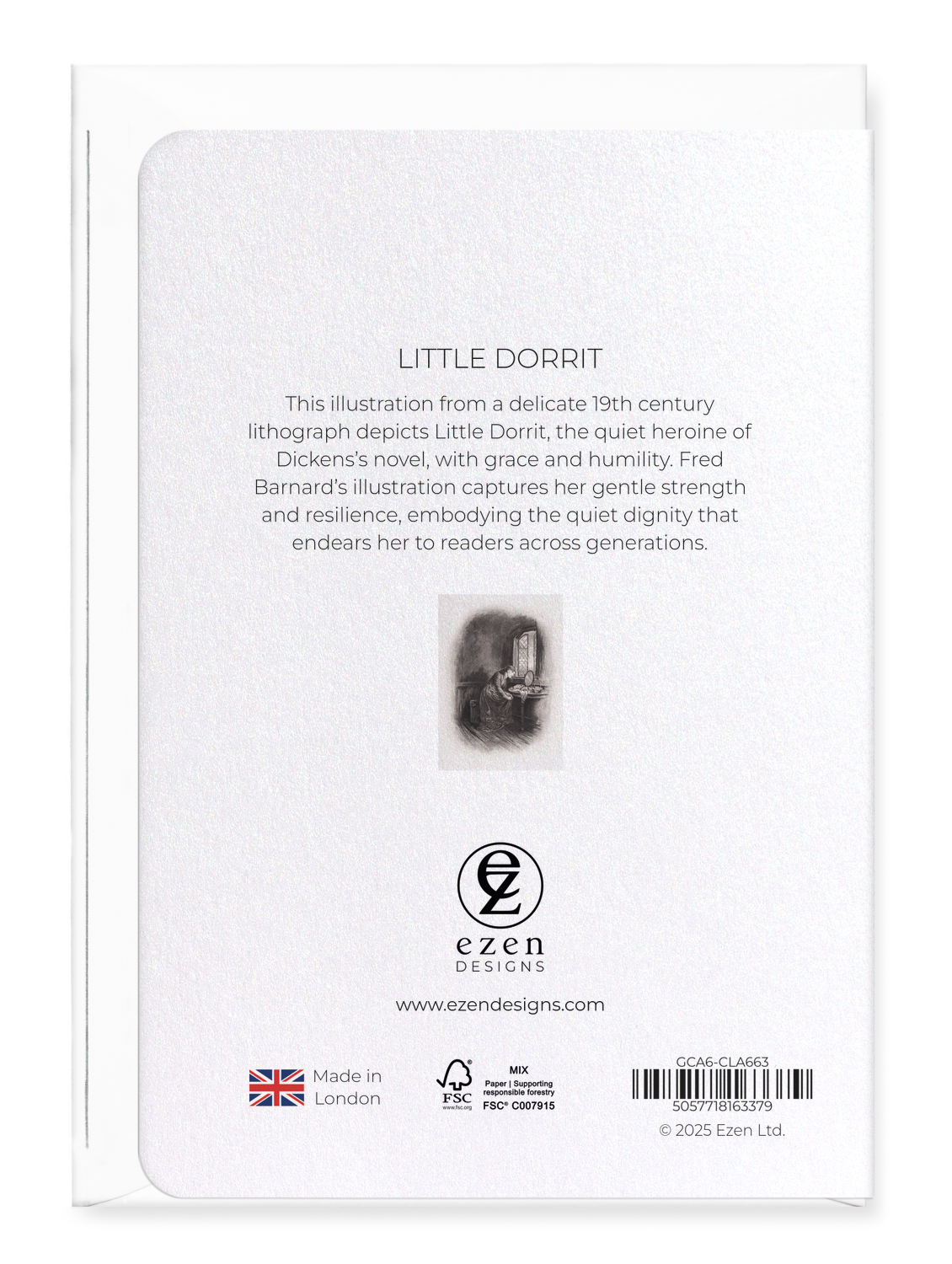 Ezen Designs - Little Dorrit - Greeting Card - Back