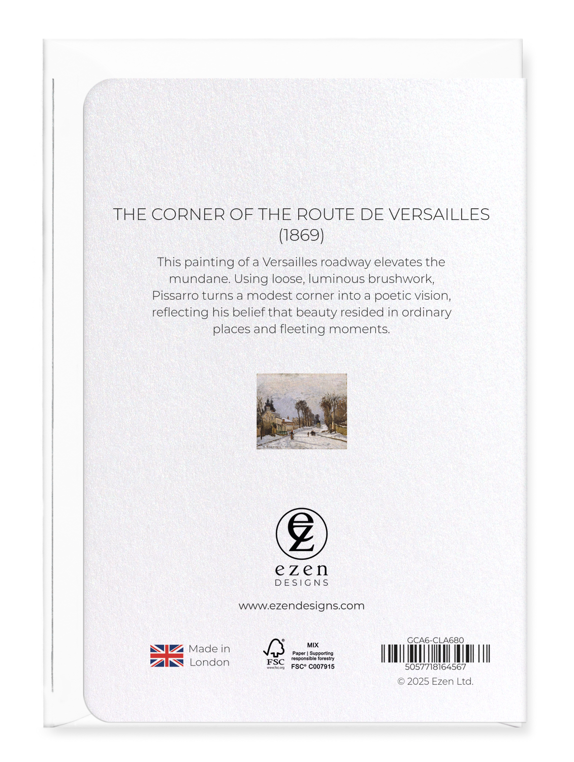 Ezen Designs - The Corner of the Route de Versailles (1869) - Greeting Card - Back