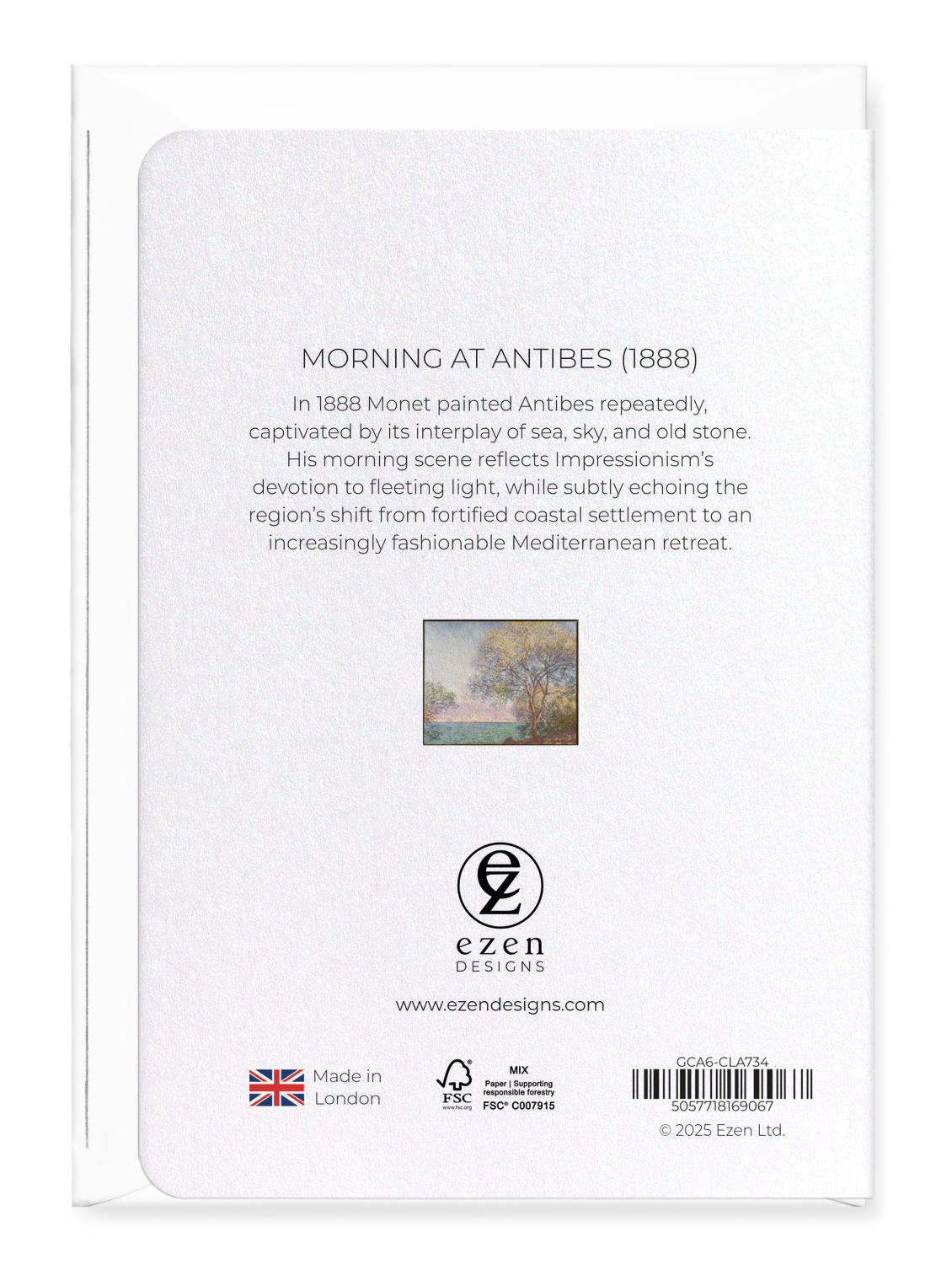 Ezen Designs - Morning at Antibes (1888) - Greeting Card - Back