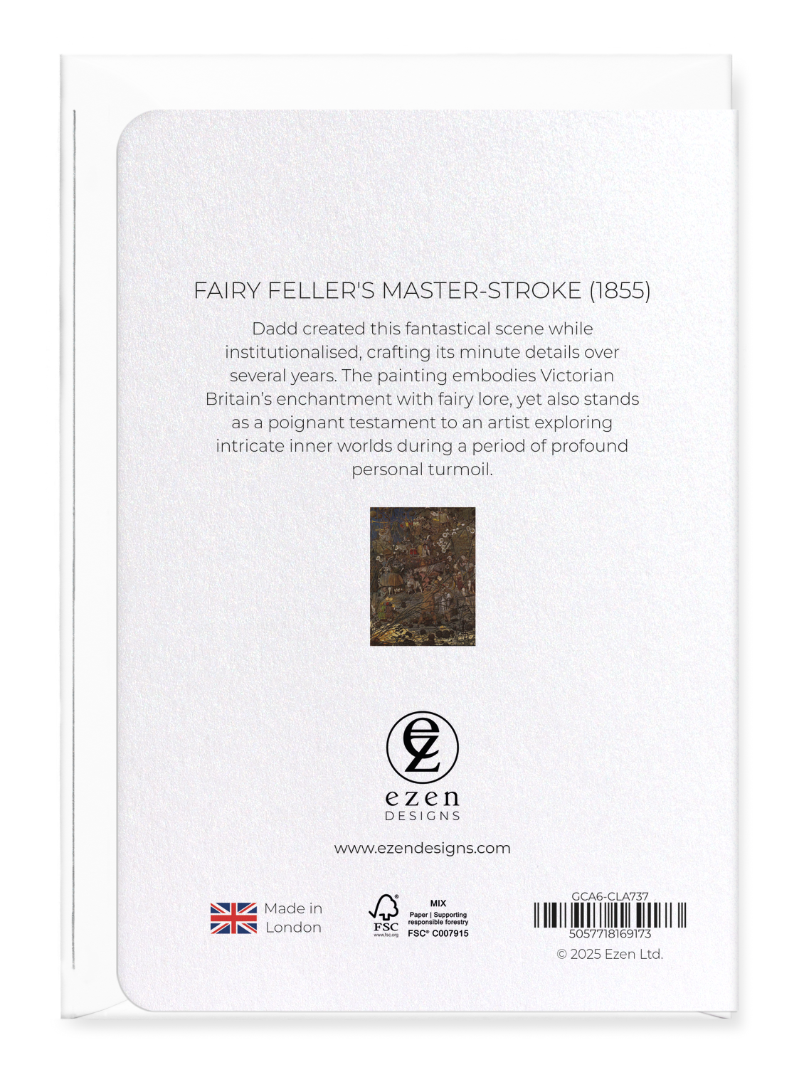 Ezen Designs - Fairy Feller's Master-Stroke (1855) - Greeting Card - Back