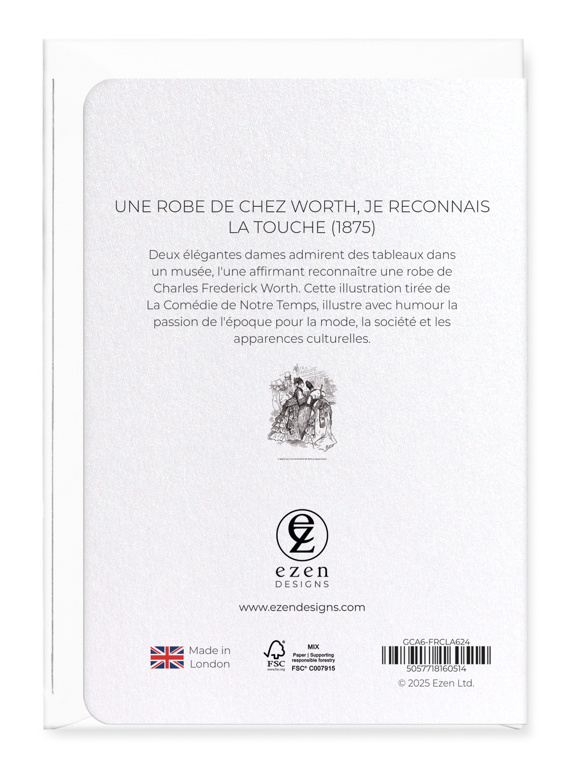 Ezen Designs - Une Robe de Chez Worth, je reconnais la touche (1875) - Greeting Card - Back