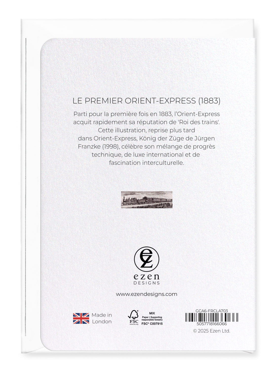 Ezen Designs - Le premier Orient-Express (1883) - Greeting Card - Back