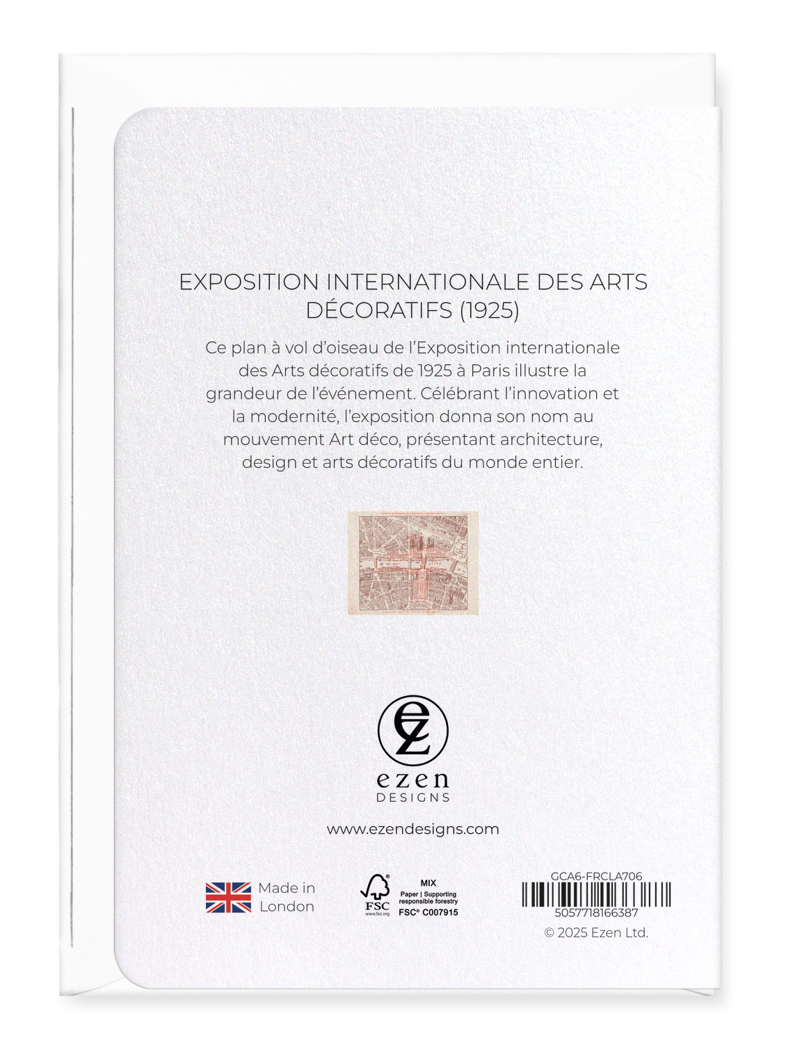 Ezen Designs - Exposition internationale des Arts décoratifs (1925) - Greeting Card - Back