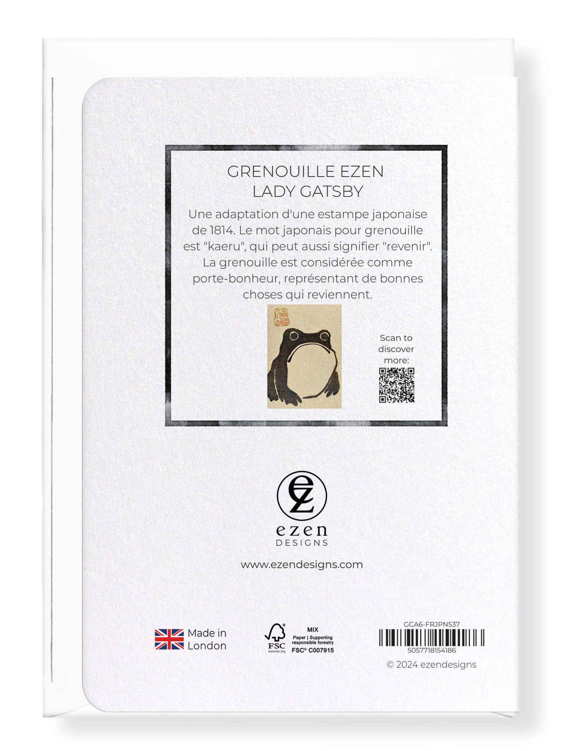 Ezen Designs - Grenouille Ezen Lady Gatsby - Greeting Card - Back