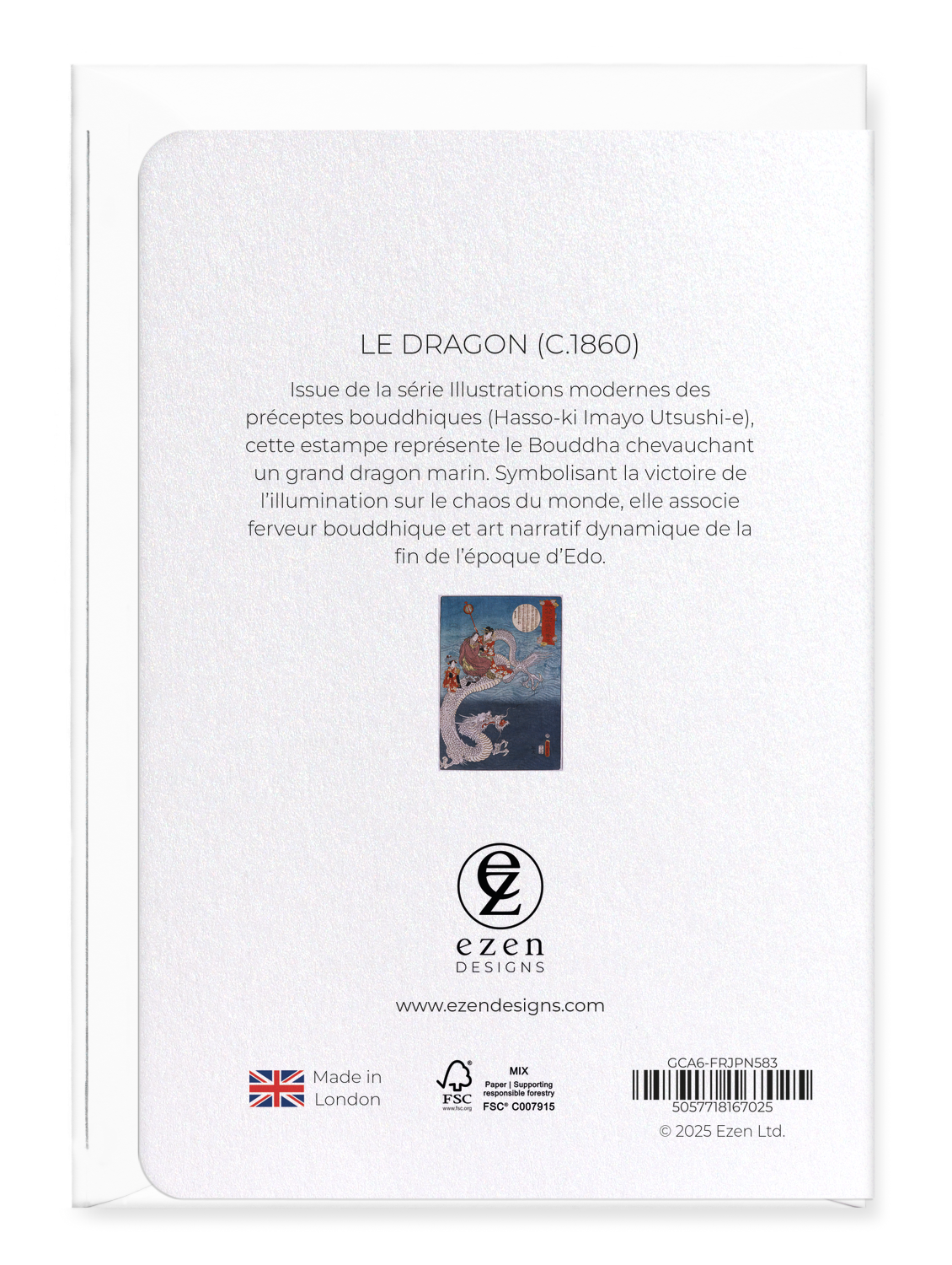Ezen Designs - Le Dragon (c.1860) - Greeting Card - Back