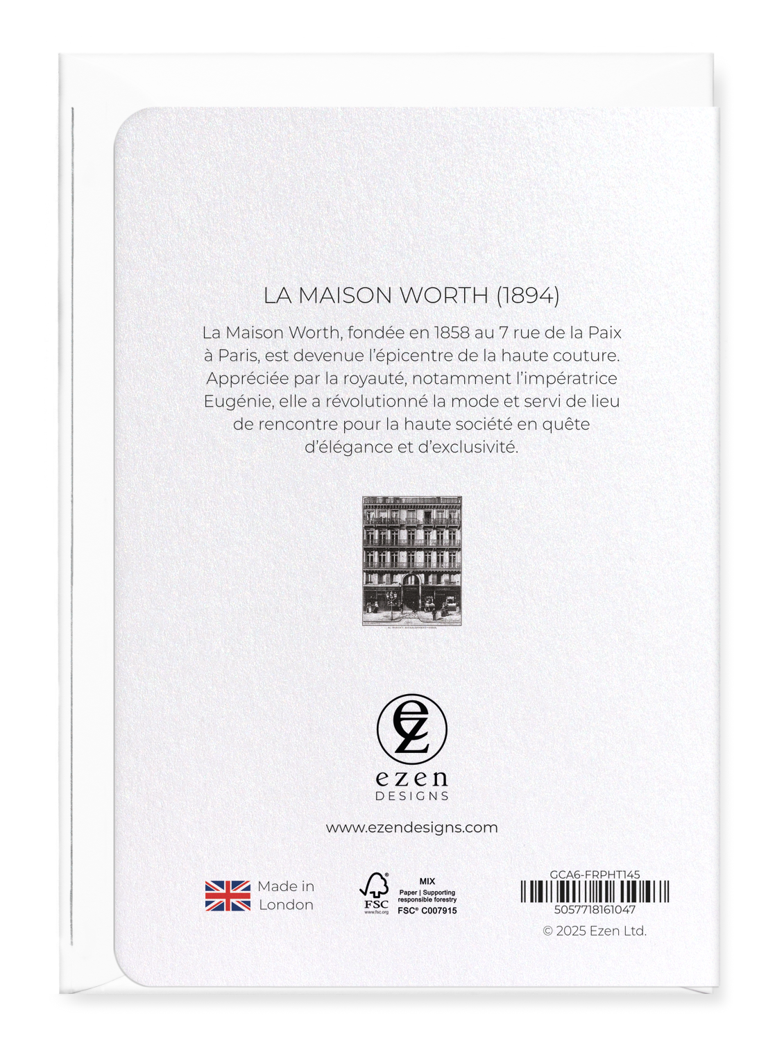 Ezen Designs - La Maison Worth (1894) - Greeting Card - Back