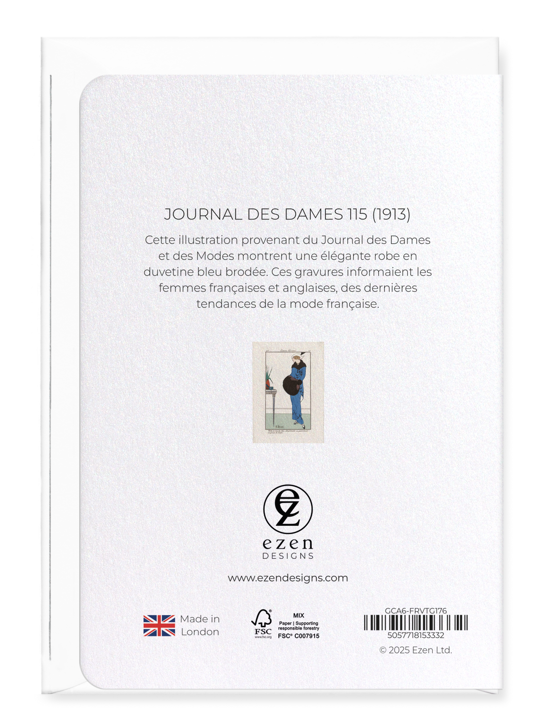 Ezen Designs - Journal des Dames 115 (1913) - Greeting Card - Back
