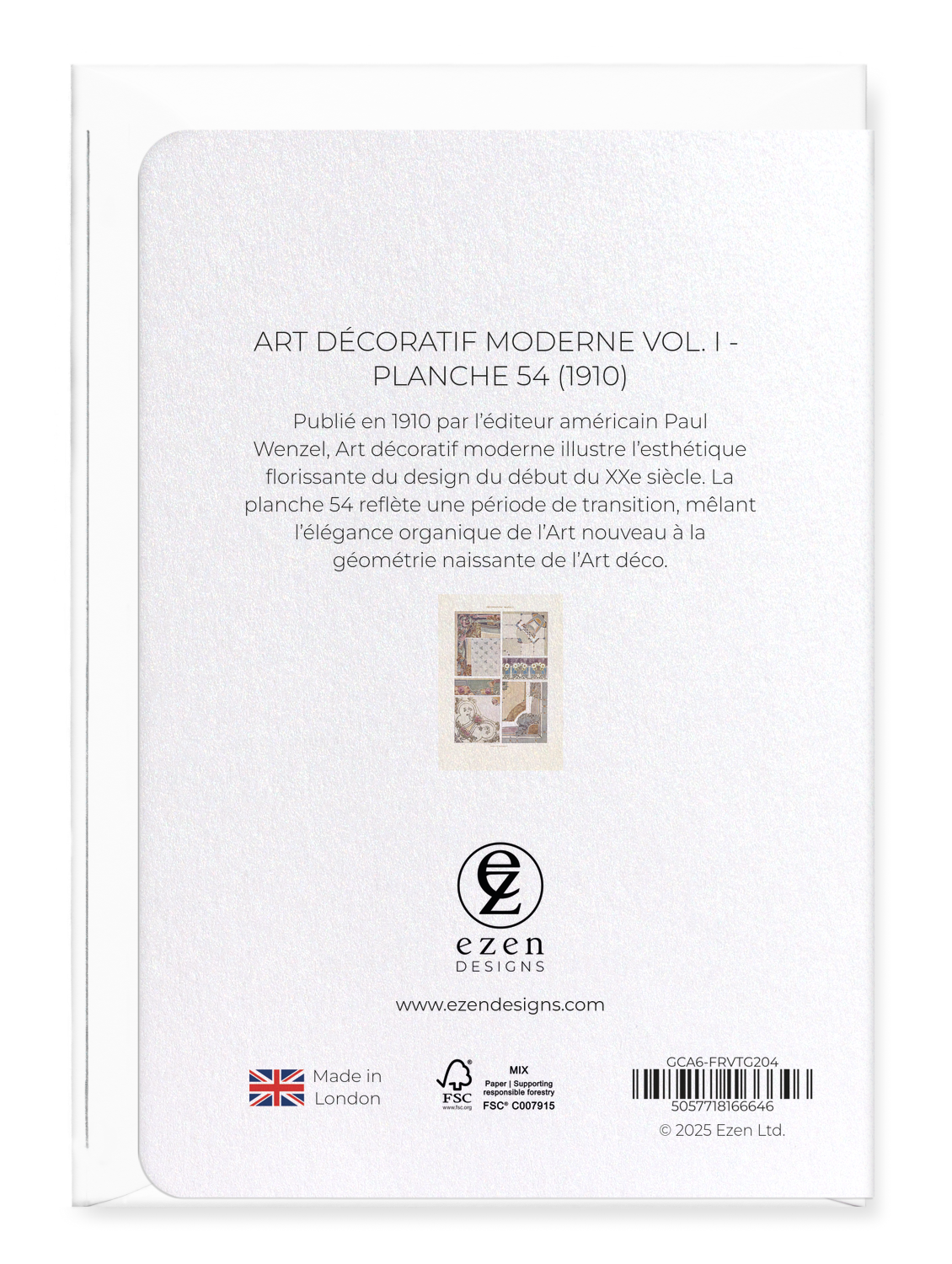 Ezen Designs - Art décoratif moderne Vol. I - Planche 54 (1910) - Greeting Card - Back